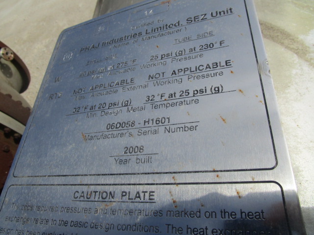 Unused Shell and Tube Heat Exchanger 178 m² (1,900 ft²) Stainless Steel 304 For Sale - IPP# 235342