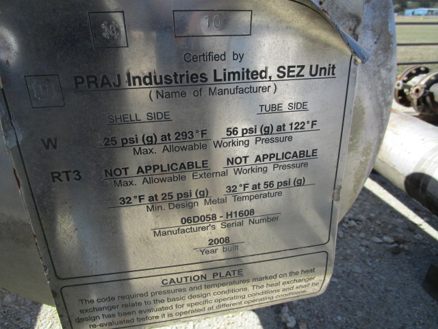 Unused Shell and Tube Heat Exchanger 110.1 m² (1,200 ft²) Stainless Steel 304 For Sale - IPP# 235349