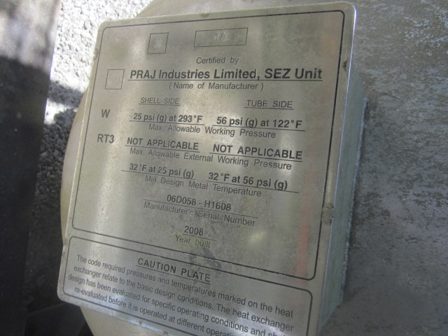 Unused Shell and Tube Heat Exchanger 110.1 m² (1,200 ft²) Stainless Steel 304 For Sale - IPP# 235349