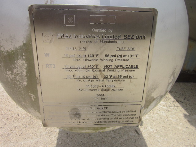 Unused Shell and Tube Heat Exchanger 53.9 m² (580 ft²) Stainless Steel 304 For Sale - IPP# 235337