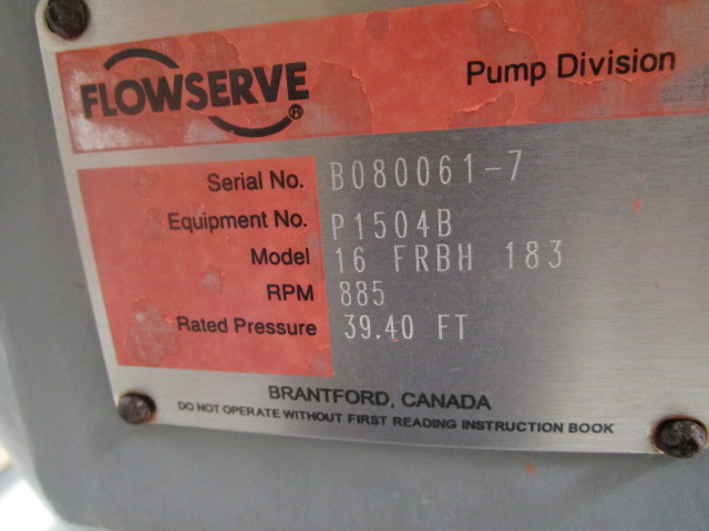 Unused Stainless Steel 316 Flowserve 16FRBH183 Centrifugal Pump - IPP# 235400