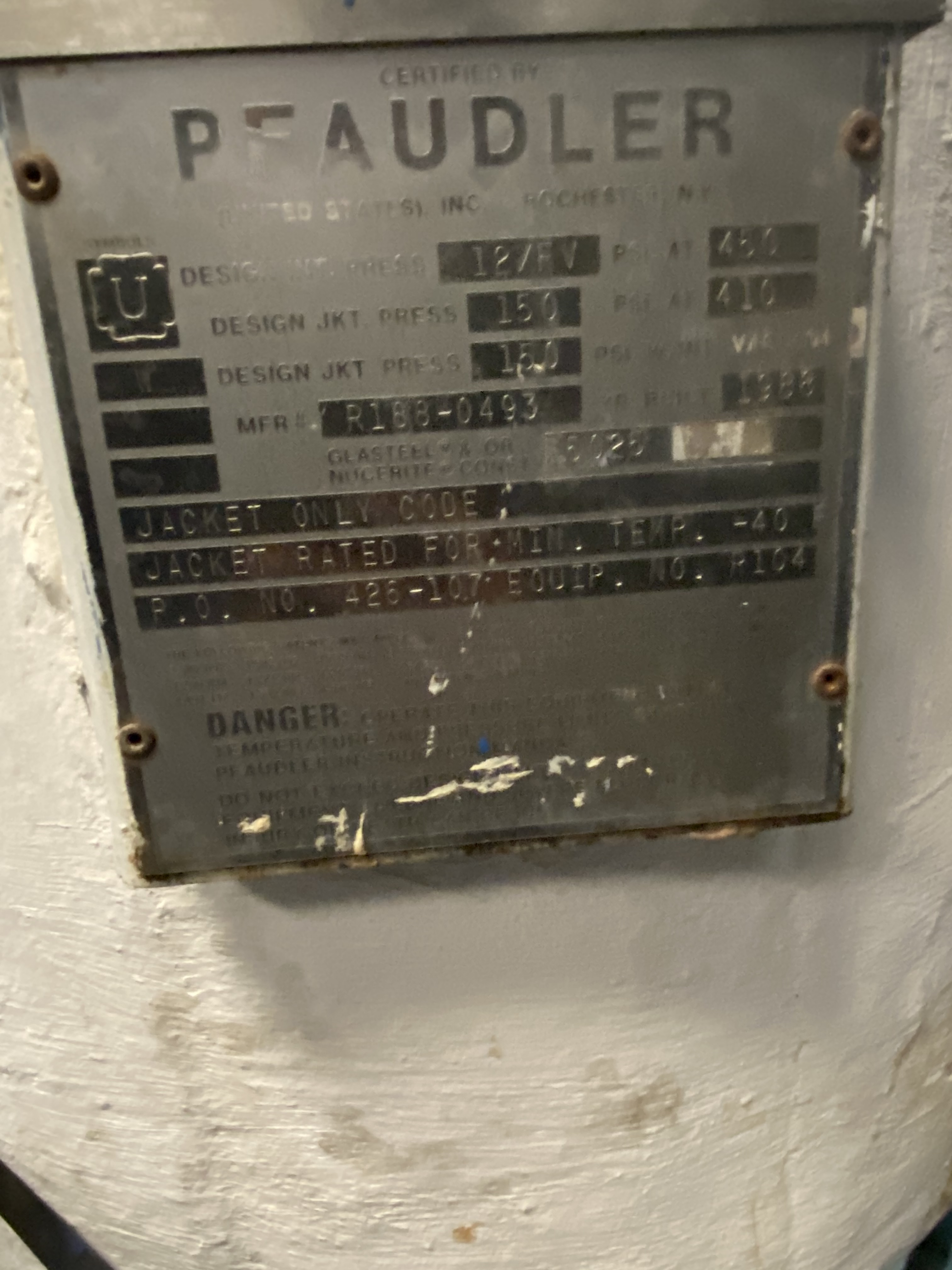 Glasslined Pfaudler Batch-Type Agitated Reactor - IPP# 235702