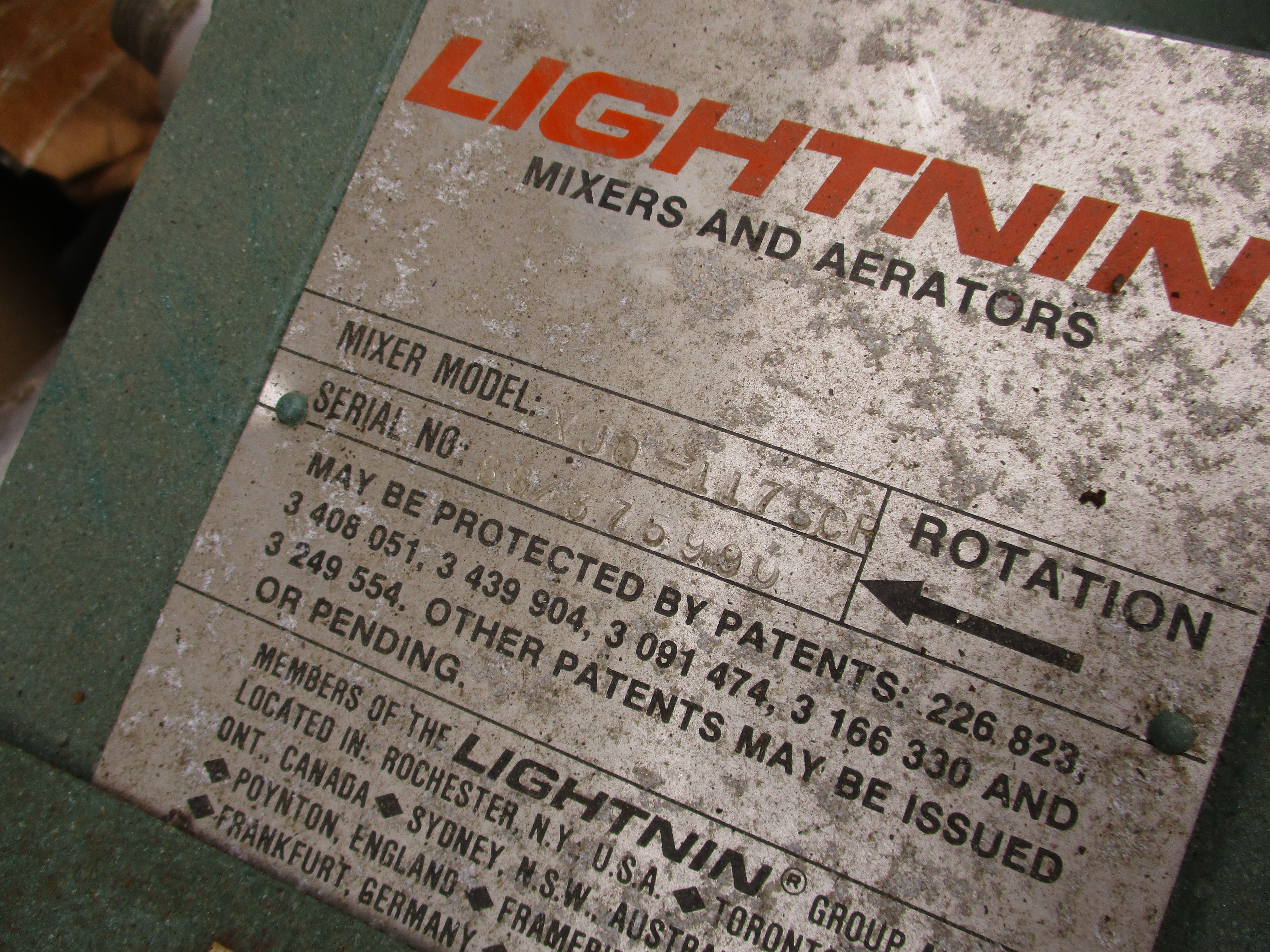 Carbon Steel Lightnin XJO-17SCR Drive Agitator - IPP# 235975