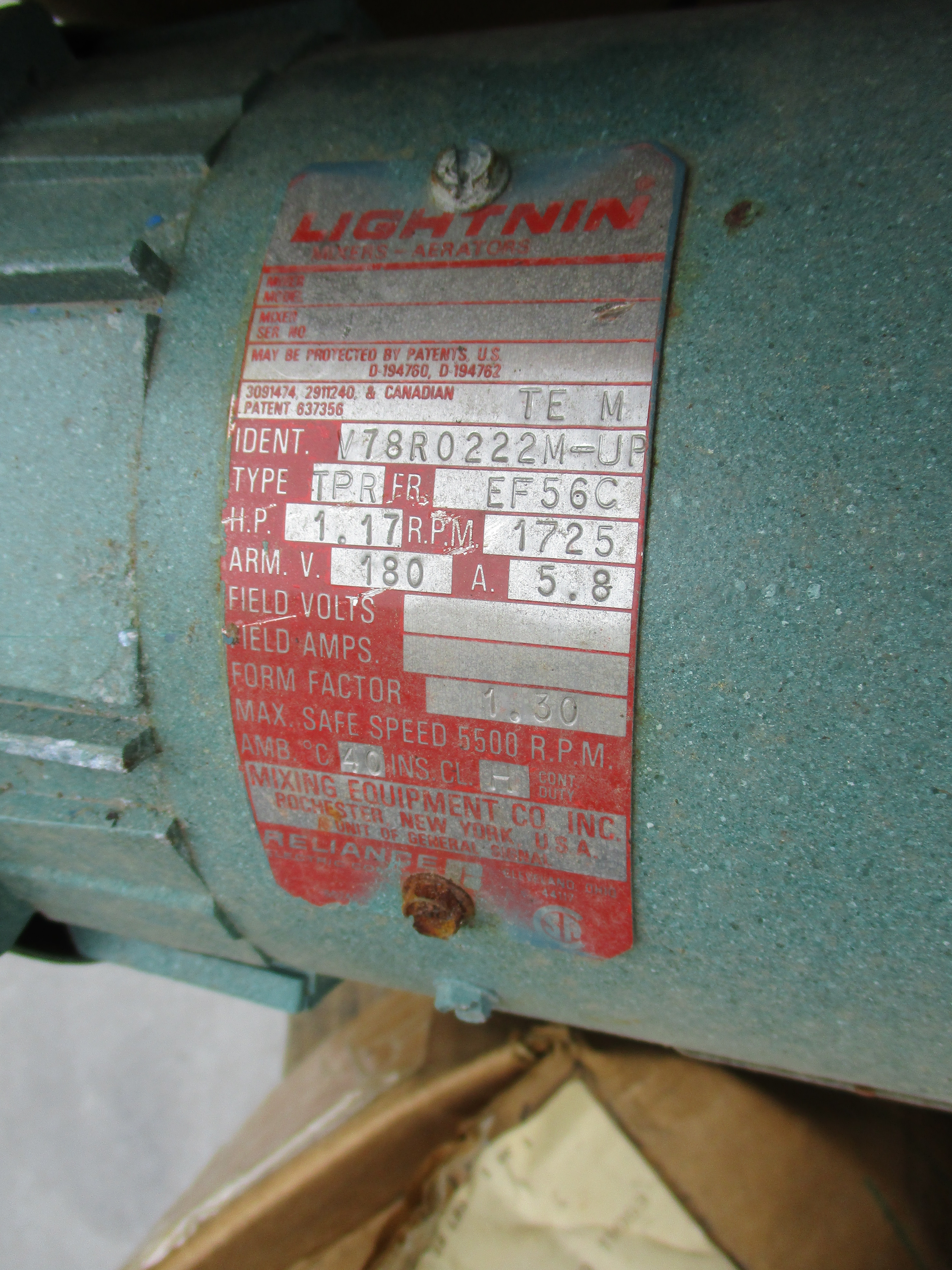 Carbon Steel Lightnin XJO-17SCR Drive Agitator - IPP# 235975