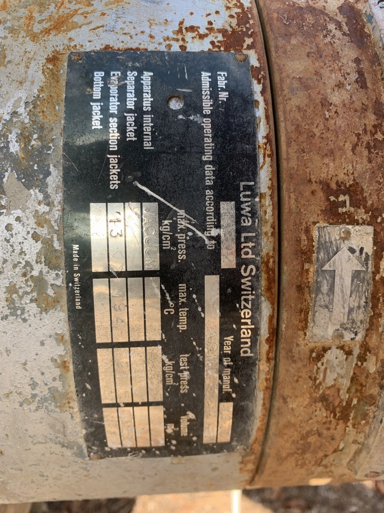  Wiped/Thin Film Evaporator 97.5 kg/h (215 lb/h) Stainless Steel Other For Sale - IPP# 235999