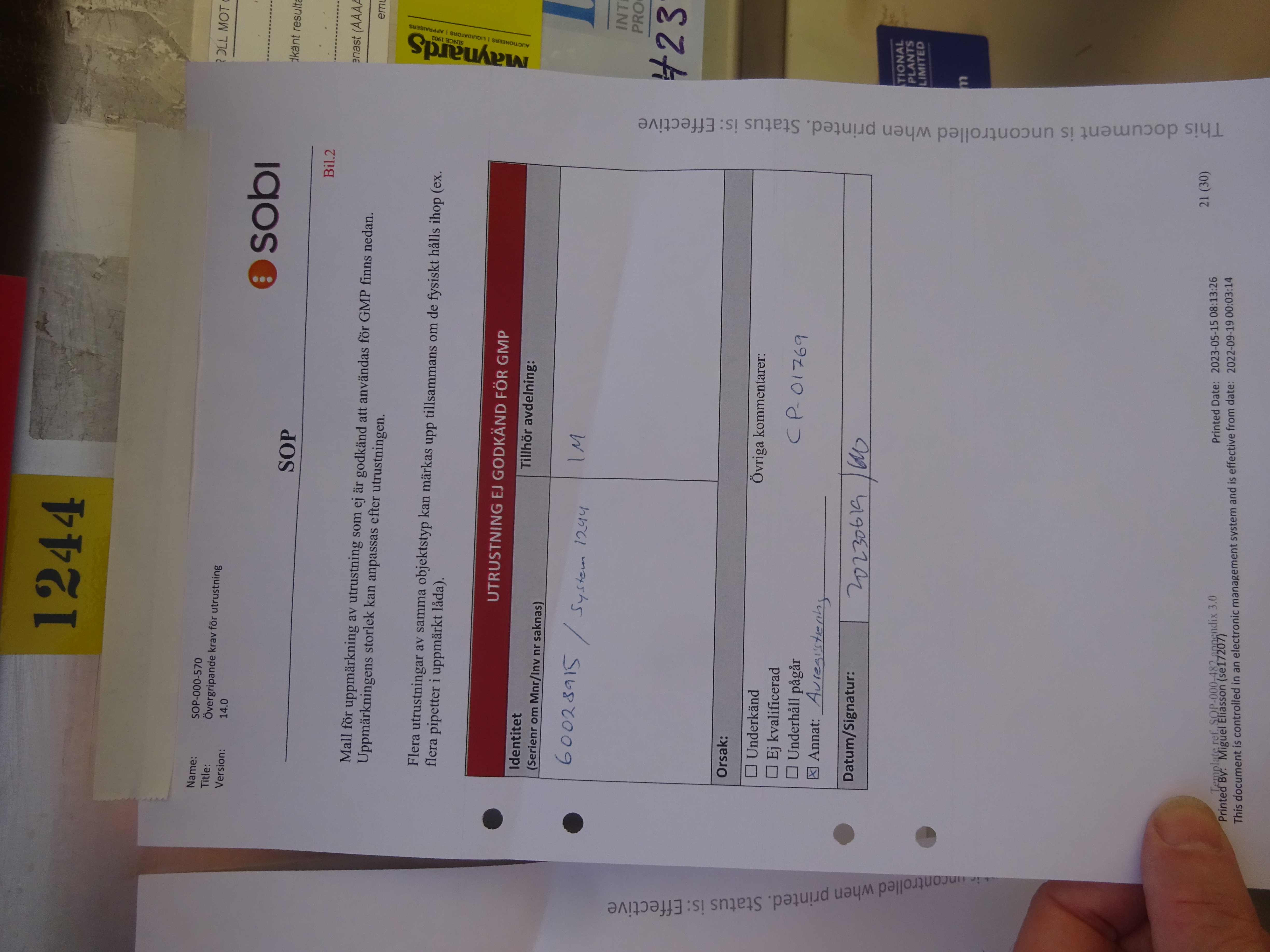 Amersham Bioscience/GE 1244 Column - IPP# 239350