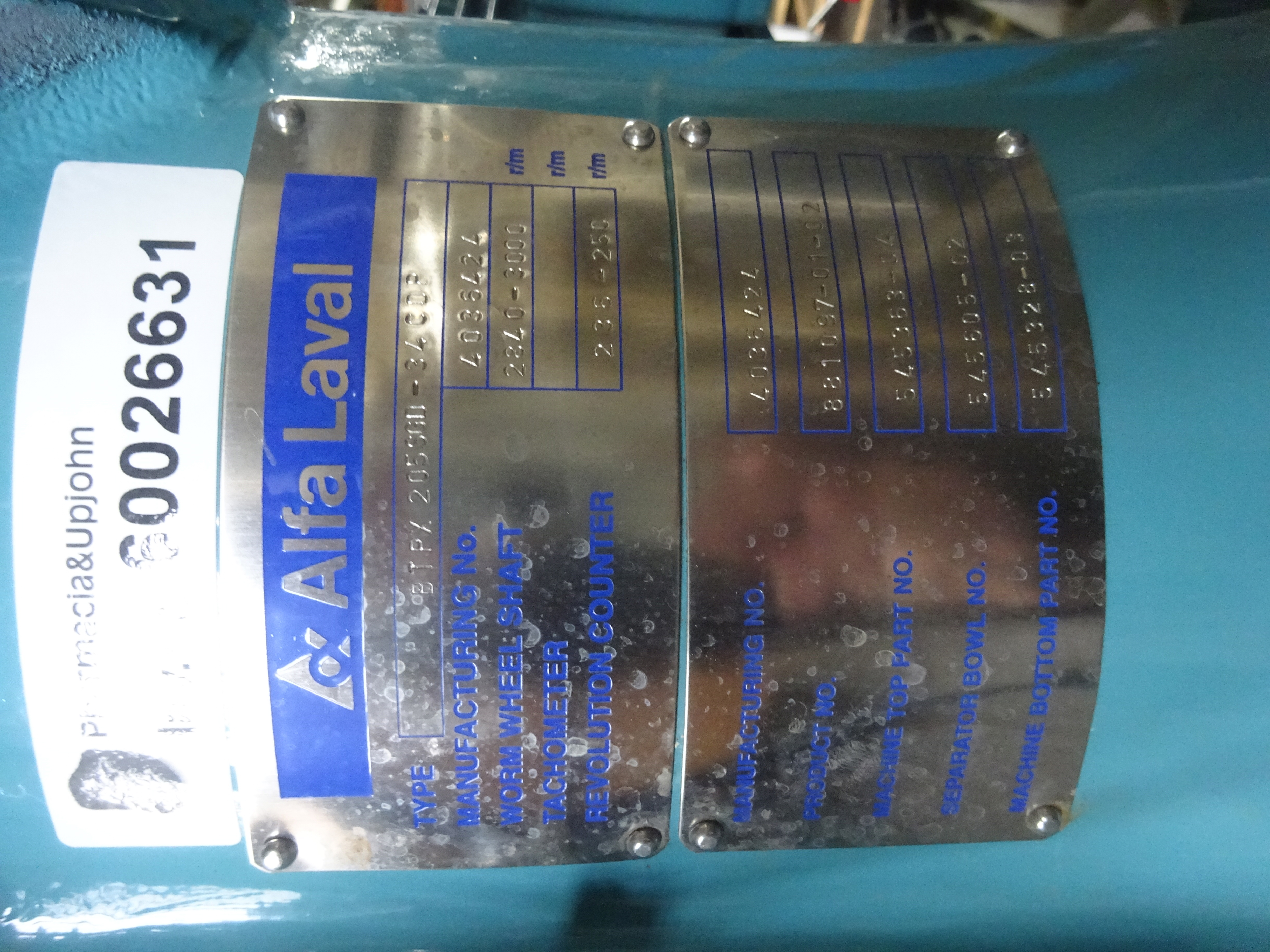 Stainless Steel 316L Alfa Laval BTPX 205SGD-34CDP Centrifuge-Disc Bowl - IPP# 239356