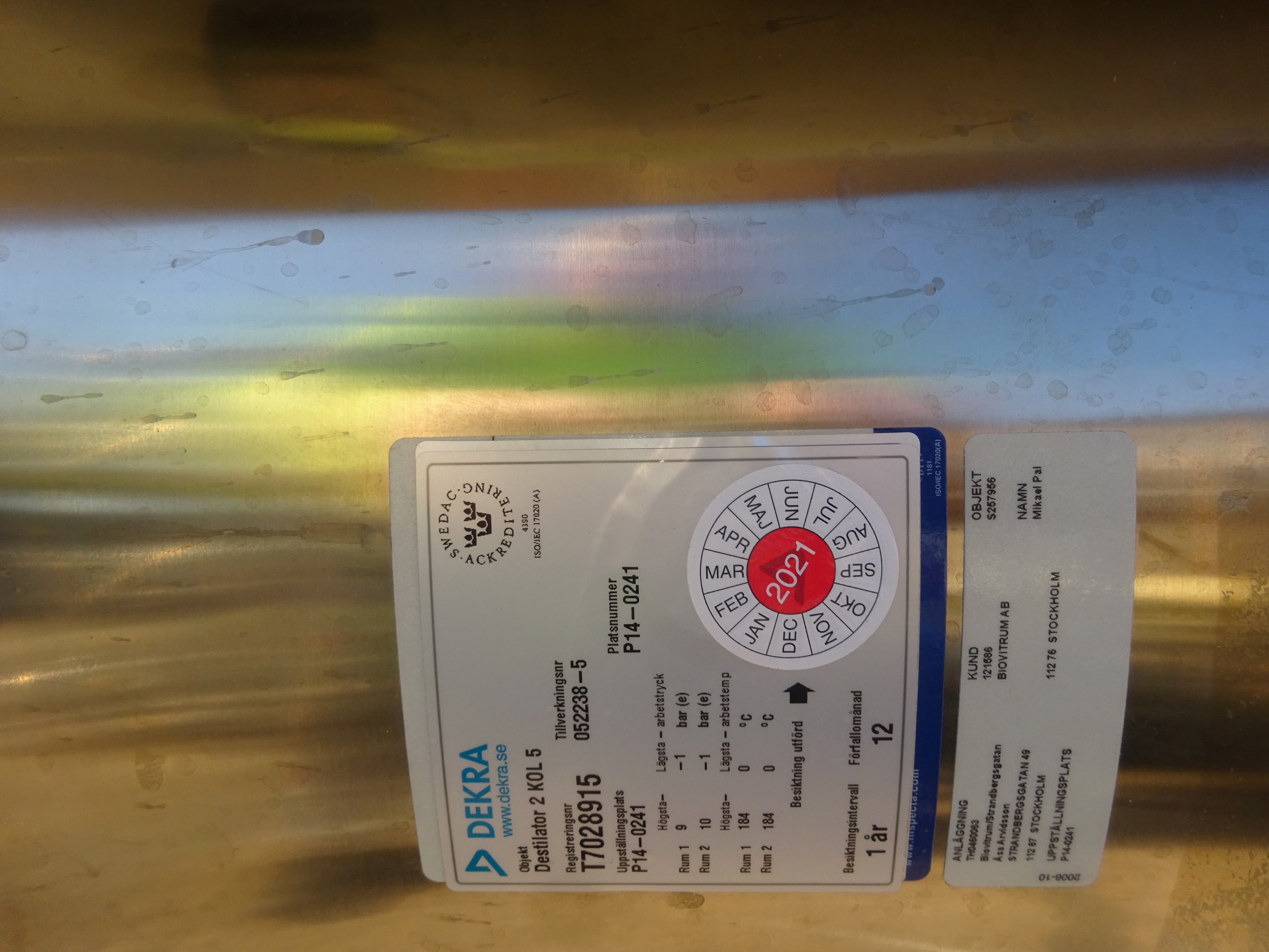 Stainless Steel 316L Zetterstoms-Molkom  Still - IPP# 239374