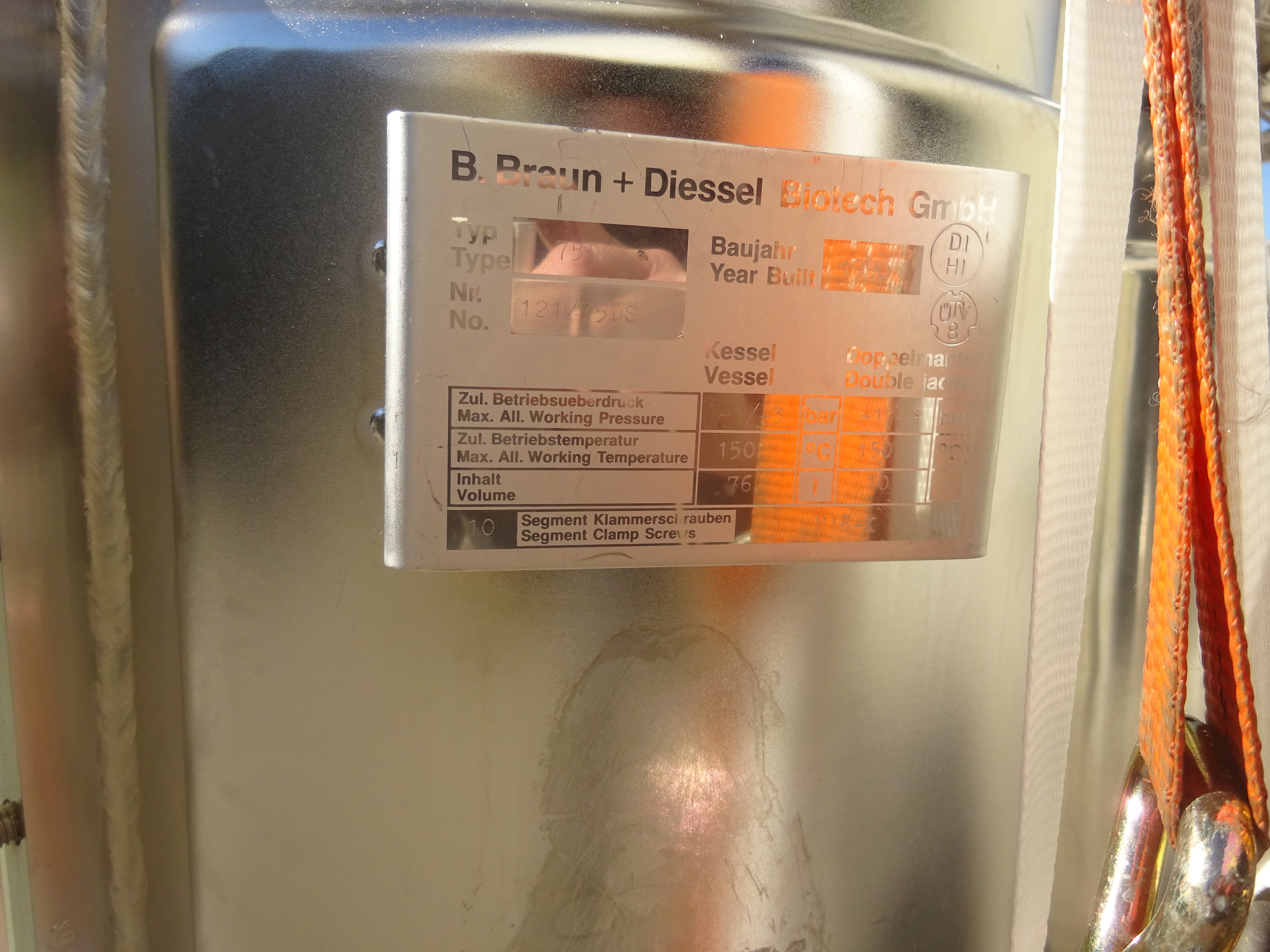 Stainless Steel 316 B Braun+Diessel Biotech GmbH 75 DS Batch-Type Agitated Reactor - IPP# 239306