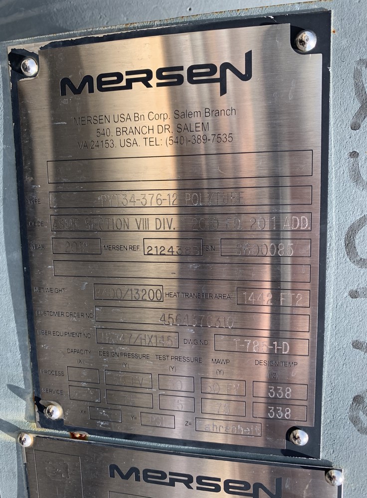 Unused Graphite Shell and Tube Heat Exchanger - IPP# 230176