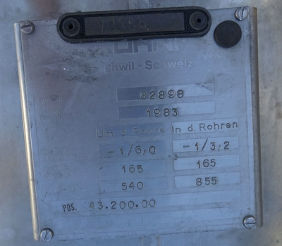  Shell and Tube Heat Exchanger 25 m² (269.1 ft²) Stainless Steel 316 For Sale - IPP# 230181