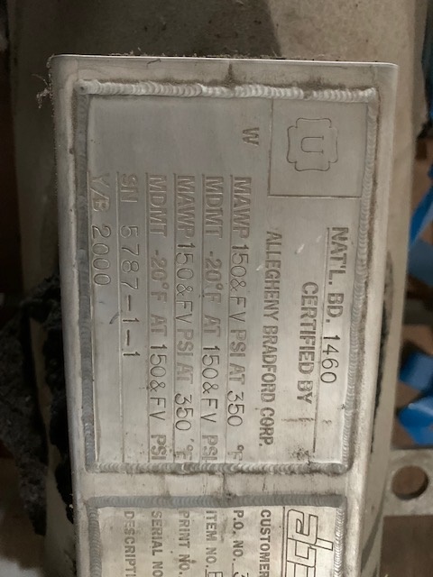 Stainless Steel 316 Allegheny Bradford Corp. Shell and Tube Heat Exchanger - IPP# 230571