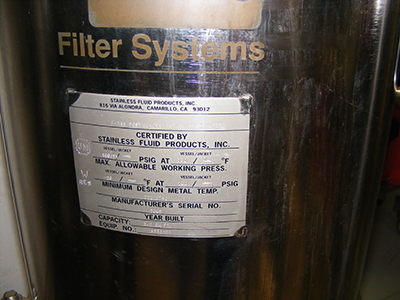  Stainless Steel 316 Cartridge And Candle Filter  For Sale - IPP# 230507