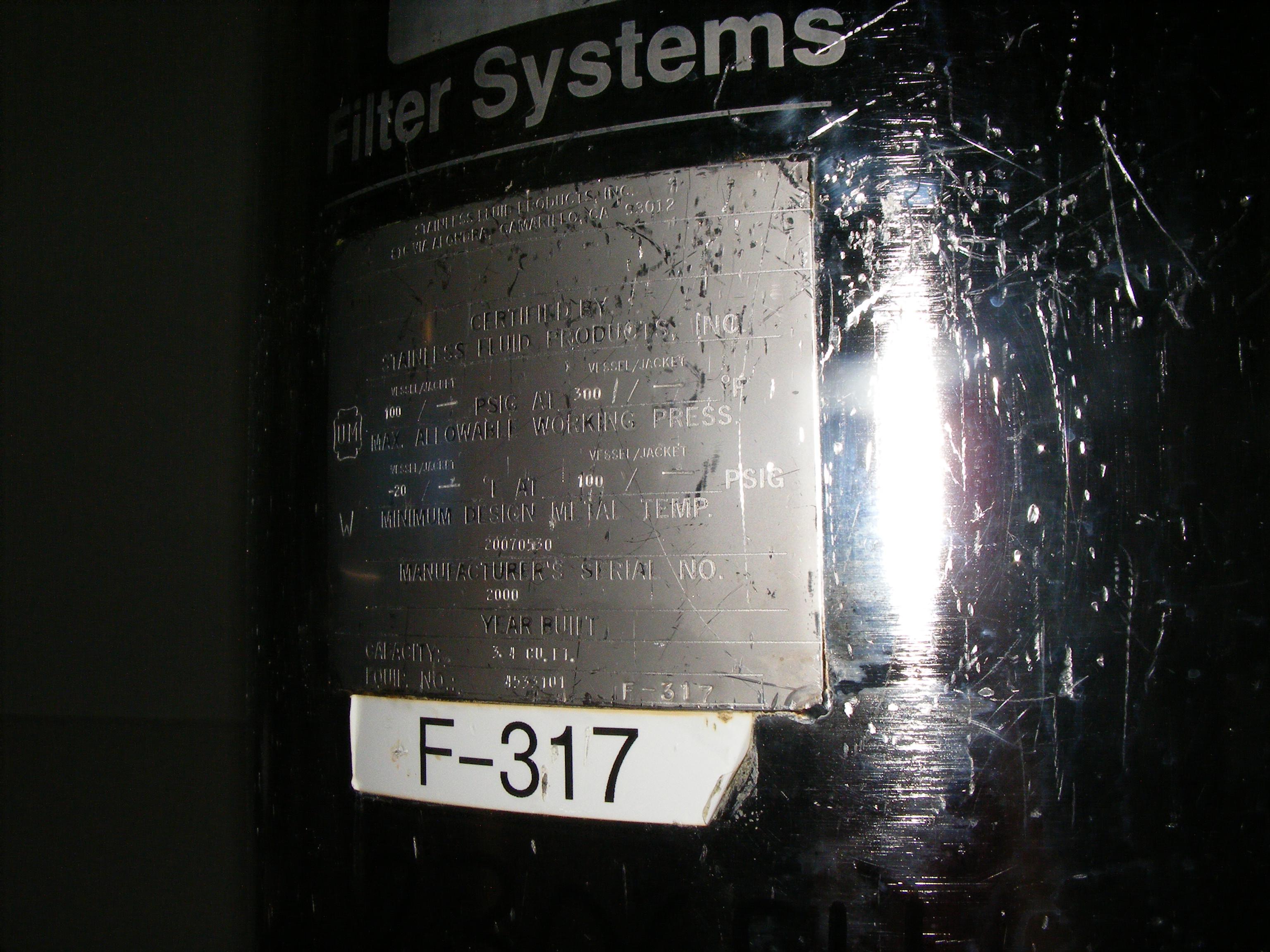  Stainless Steel 316 Cartridge And Candle Filter 0.31 m² (3.3 ft²) For Sale - IPP# 230654