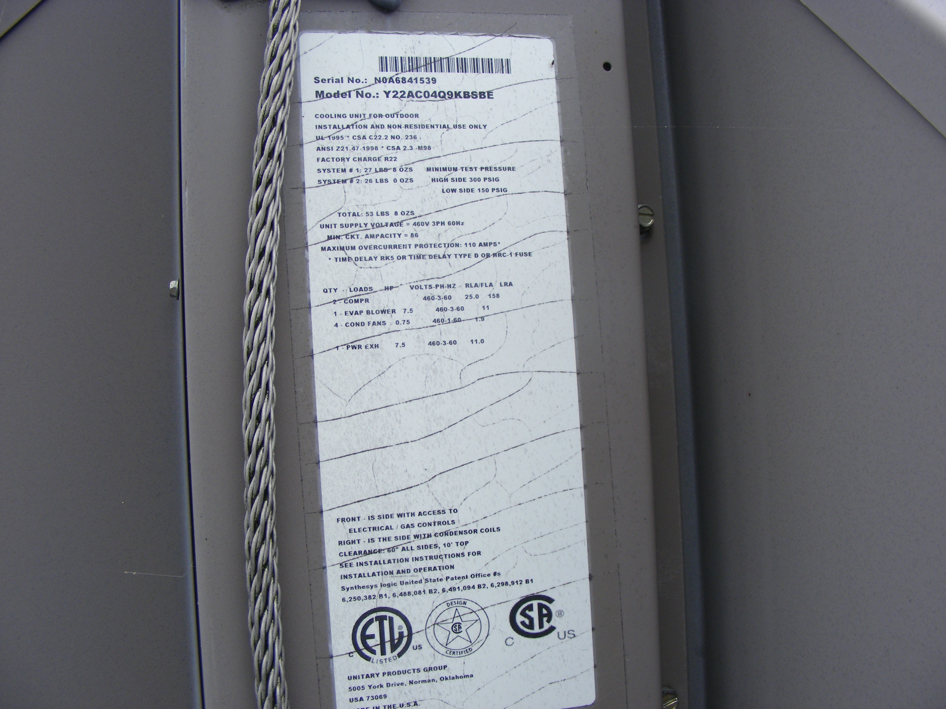   Air Cooled Chiller 60,479 kcal/h (20 Ref. Ton) For Sale - IPP# 230663