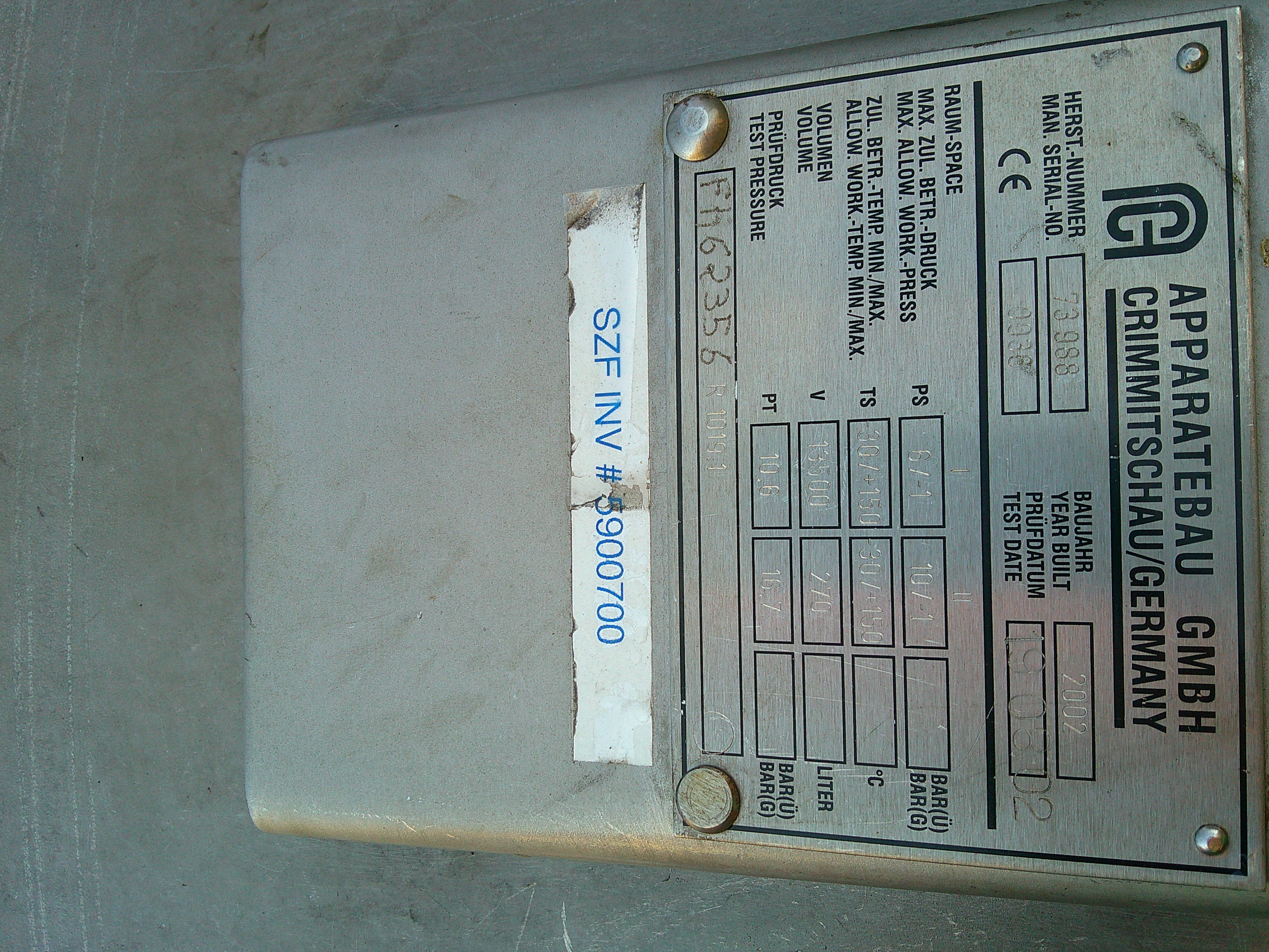 Stainless Steel Austenitic Crimmitischau Batch-Type Agitated Reactor - IPP# 231083