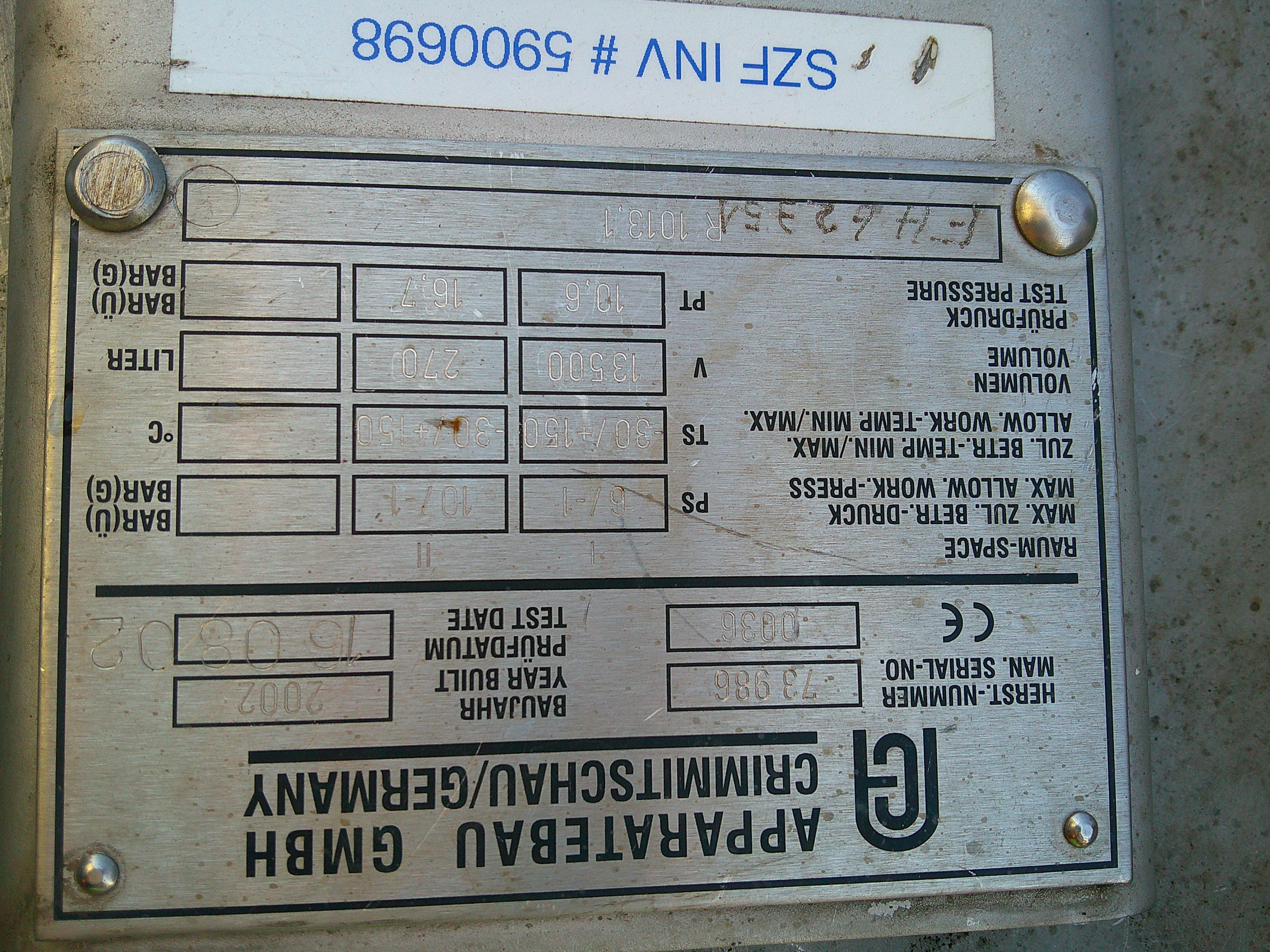 Stainless Steel Austenitic Crimmitischau Batch-Type Agitated Reactor - IPP# 231082