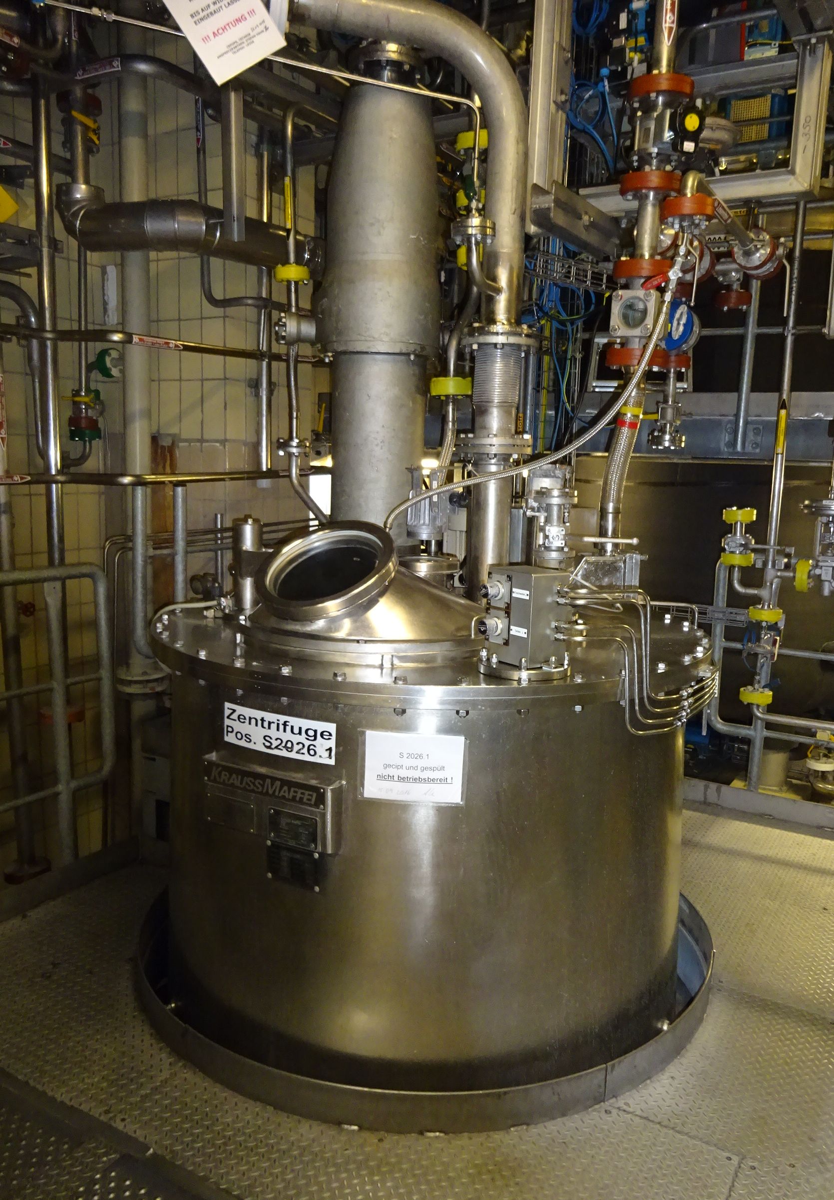 Stainless Steel 316 Krauss Maffei VZO 125/3.2 Manual Discharge-Top Centrifuge-Basket - IPP# 231009