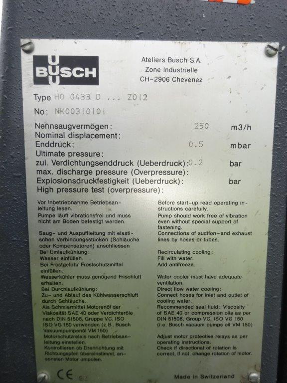   Pump-Vacuum 250 m3/h (147.1 CFM)  For Sale - IPP# 231167