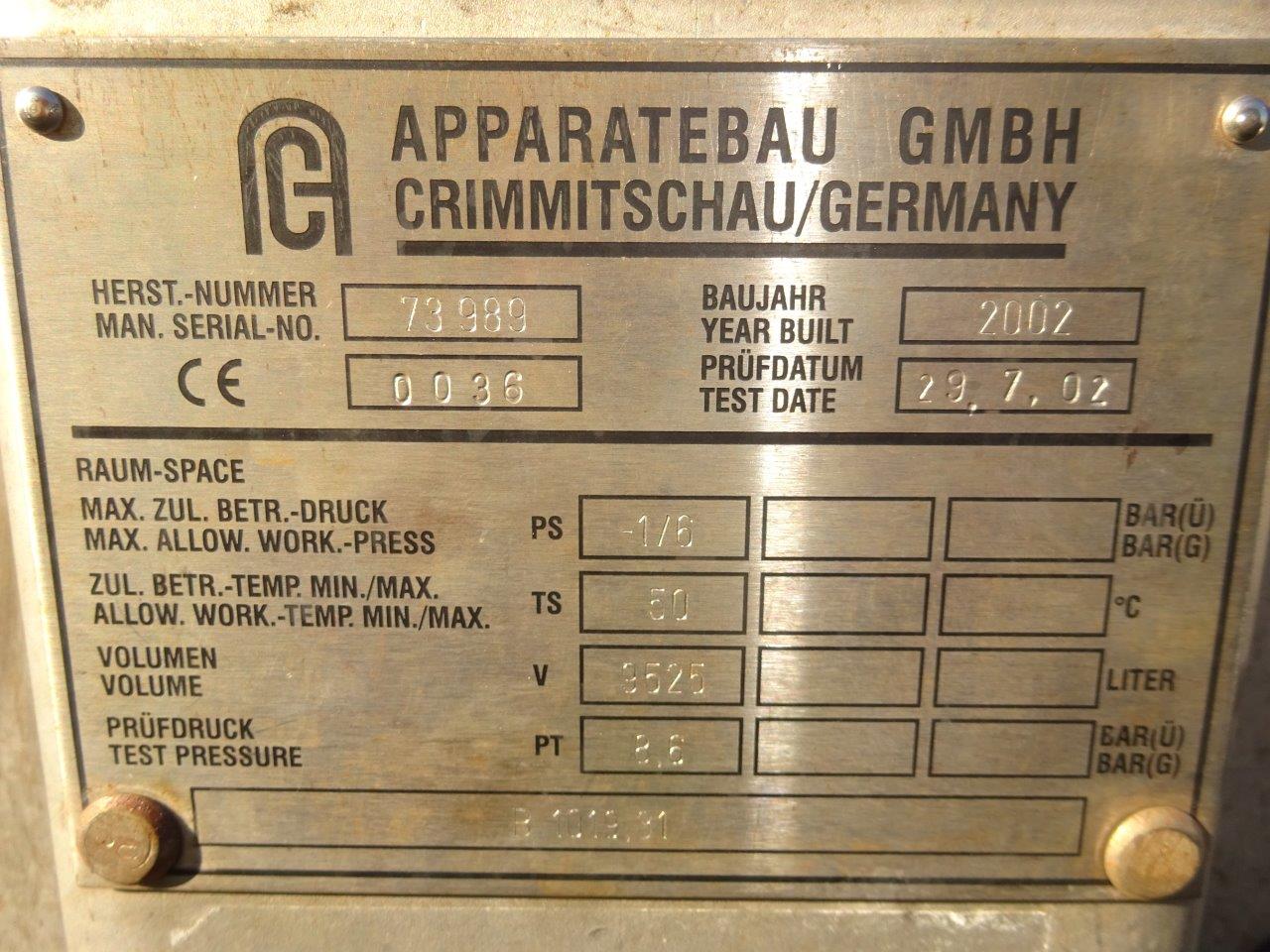 Stainless Steel Austenitic Apparatebau gmbh  Tank - IPP# 231111