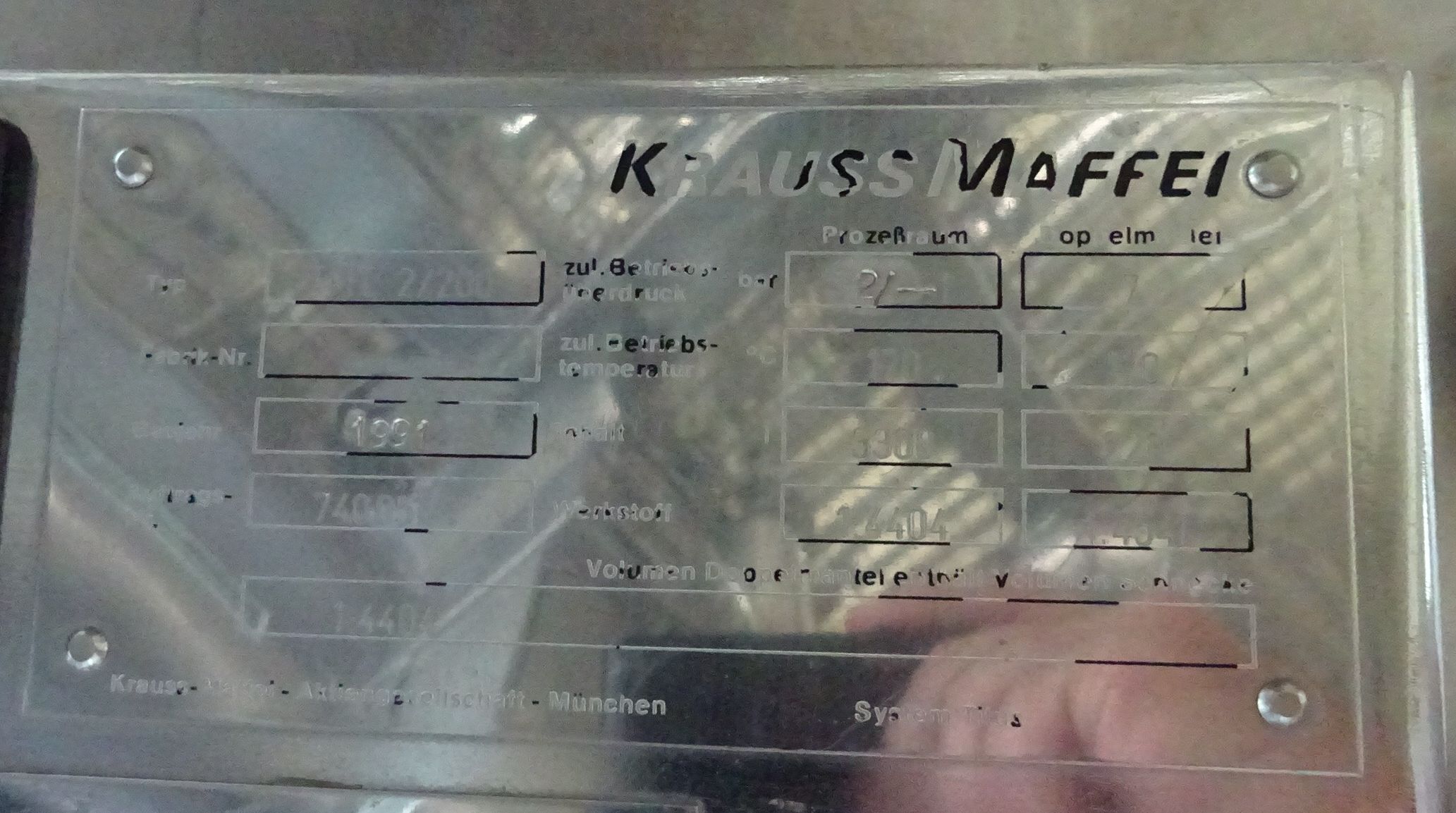 Stainless Steel 316 Krauss Maffei MT 2/300 Dryer-Nauta - IPP# 231137
