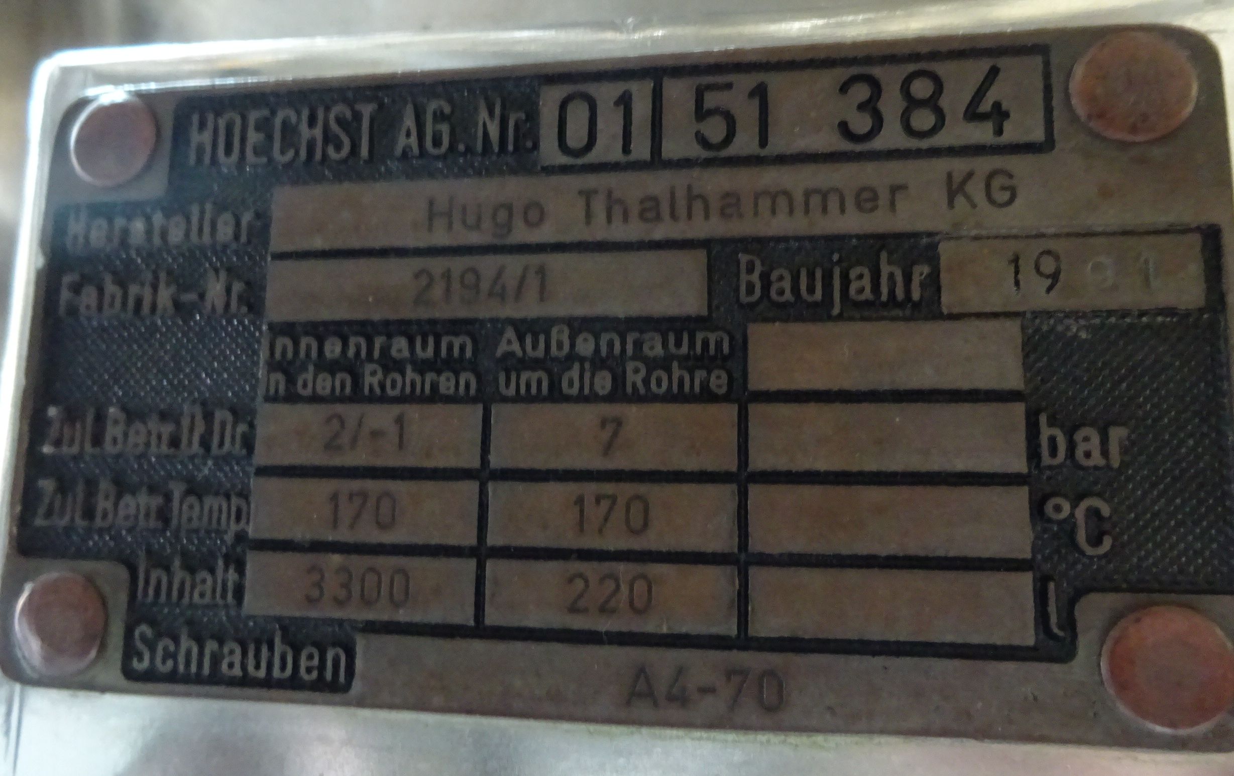 Stainless Steel 316 Krauss Maffei MT 2/300 Dryer-Nauta - IPP# 231137