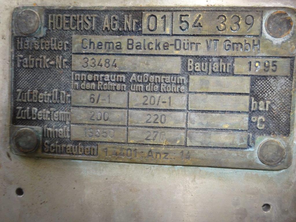 Stainless Steel 316Ti Highly Polished Chema Balcke-Durr VT Gmbh Batch-Type Agitated Reactor - IPP# 231243