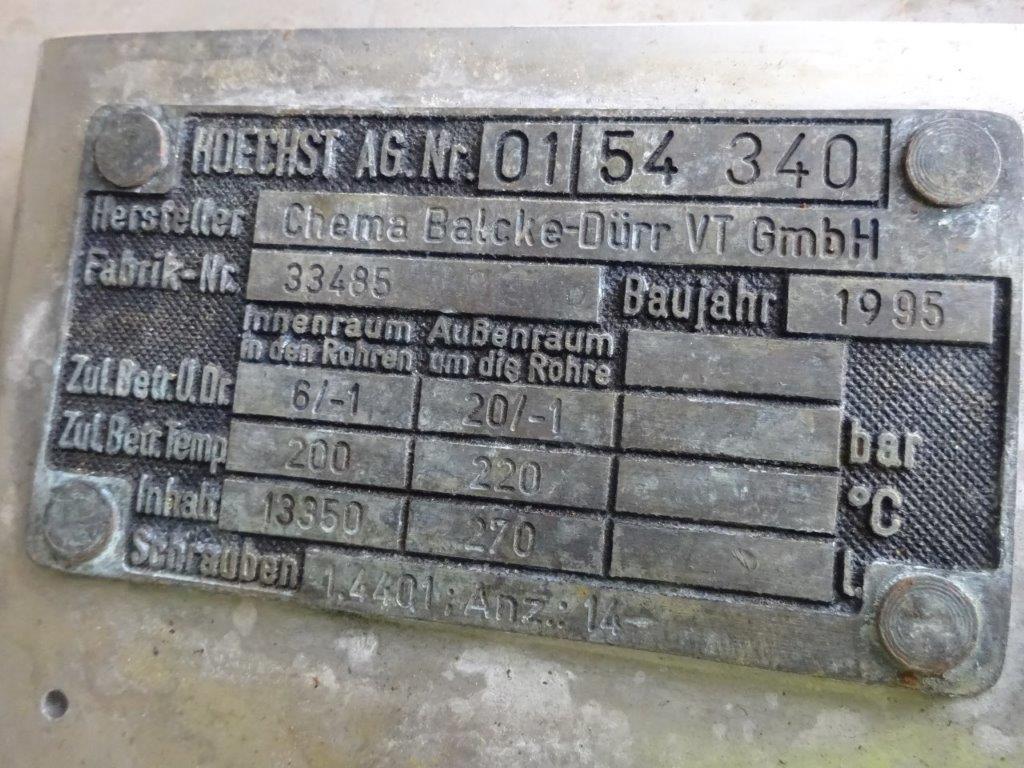Stainless Steel 316Ti Highly Polished Chema Balcke-Durr VT Gmbh Batch-Type Agitated Reactor - IPP# 231244