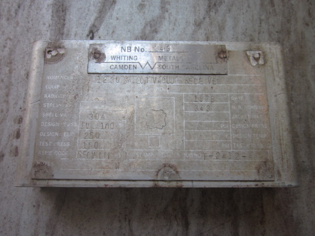 Stainless Steel 304 Whiting Metals, Inc. Tank - IPP# 232094