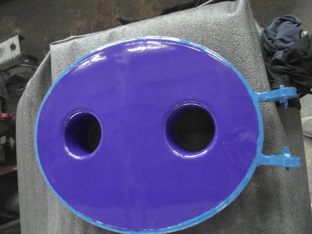 Unused Glass-Lined Manway Cover – 14″ Dia × 18″ L Capacity, Dual 4″ Nozzles - IPP# 232382