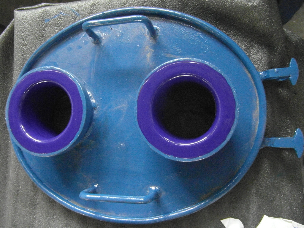 Unused Glass-Lined Manway Cover – 14″ Dia × 18″ L Capacity, Dual 4″ Nozzles - IPP# 232382