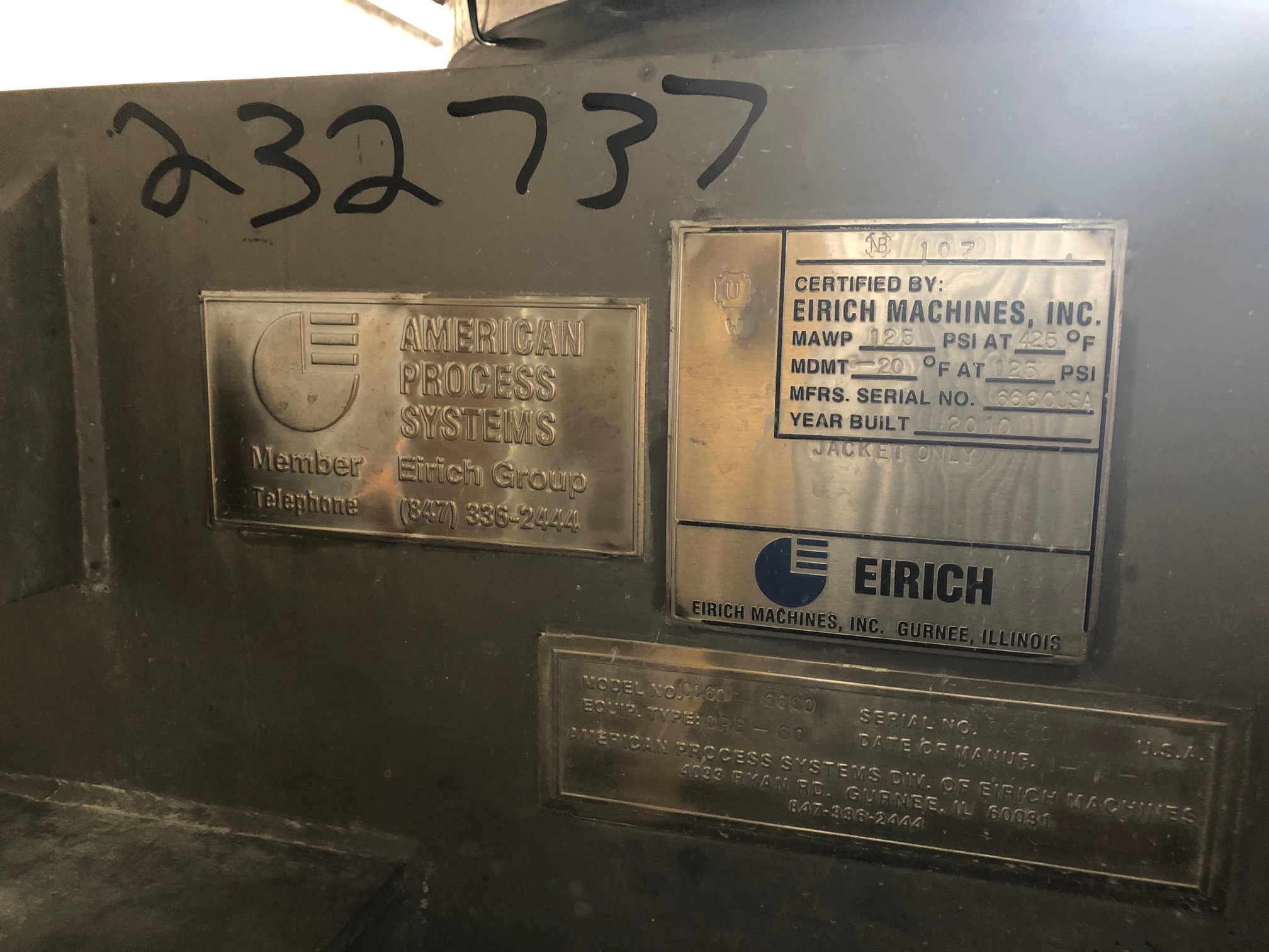 Stainless Steel 304 American Process Systems C060/6660 Dryer-Rotary Vacuum - IPP# 232737