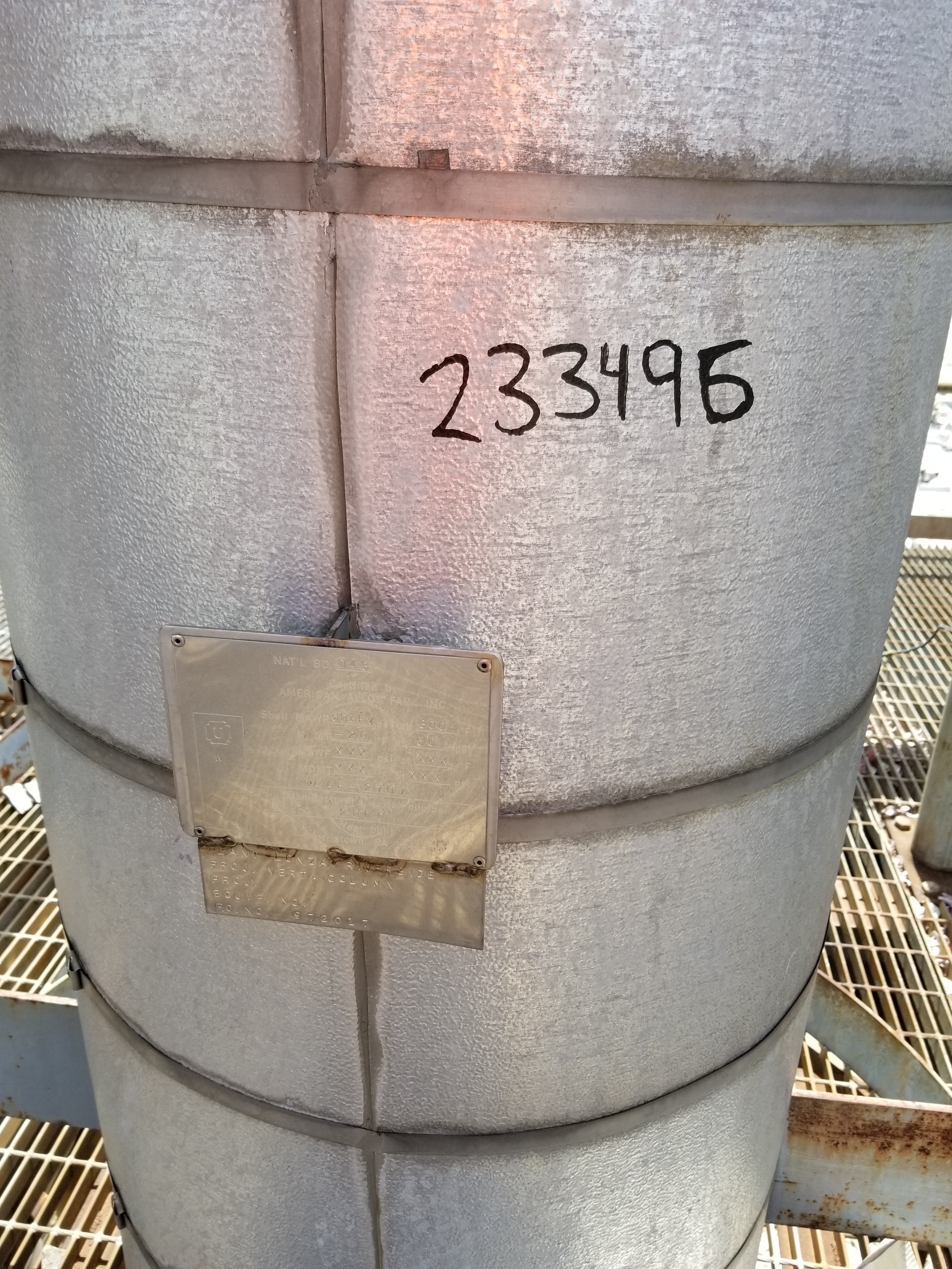 Stainless Steel 316L American Alloy Fabricators Packed Column - IPP# 233496