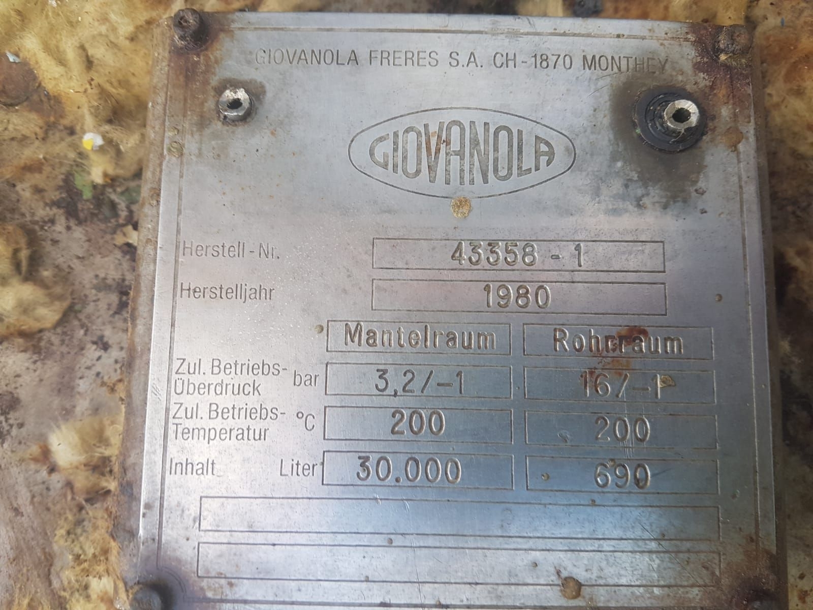 Stainless Steel 316 Giovanola Batch-Type Agitated Reactor - IPP# 233656