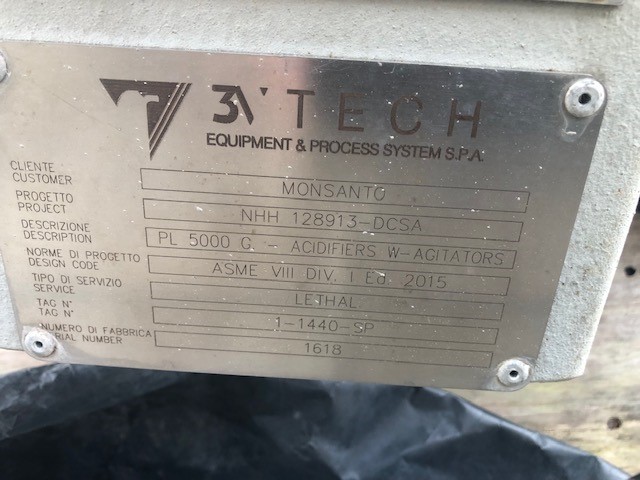 New Glasslined 3V Tech PL Type Tank - IPP# 233763