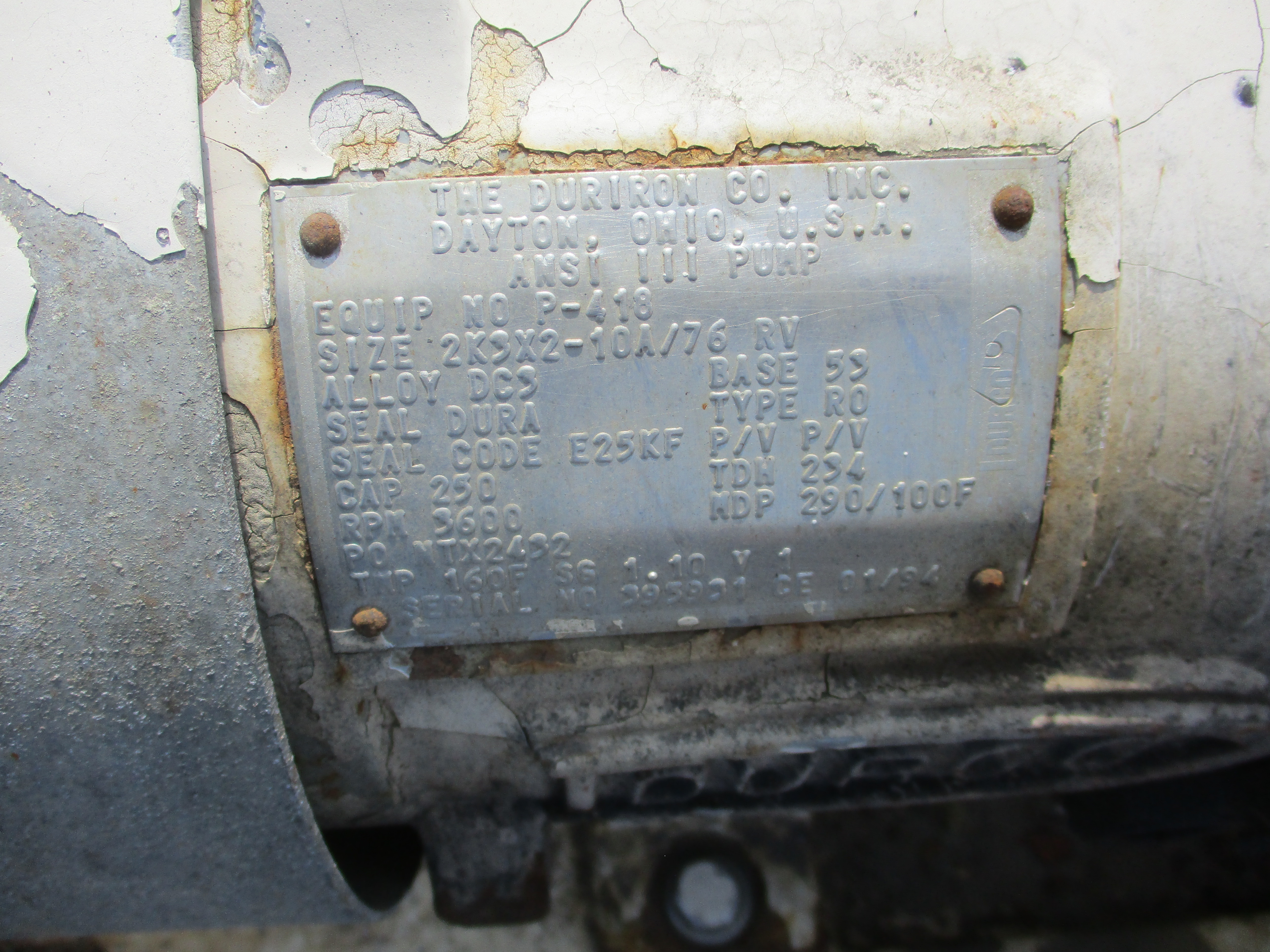 Hastelloy - C4 Centrifugal Pump - IPP# 233899