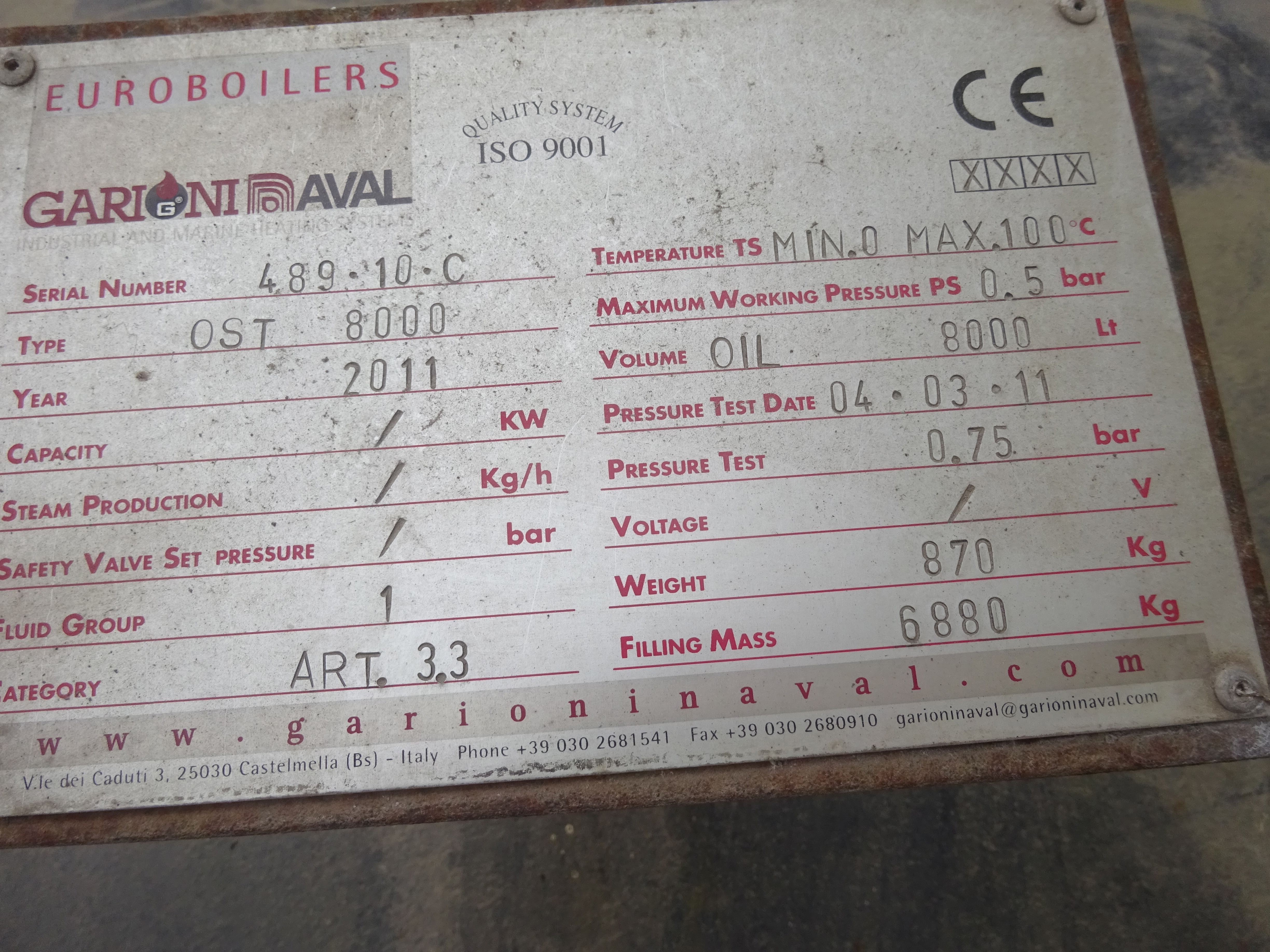 UNUSED Carbon Steel Euroboilers TH/AR-V1500 Hot Oil Boiler - IPP# 245533