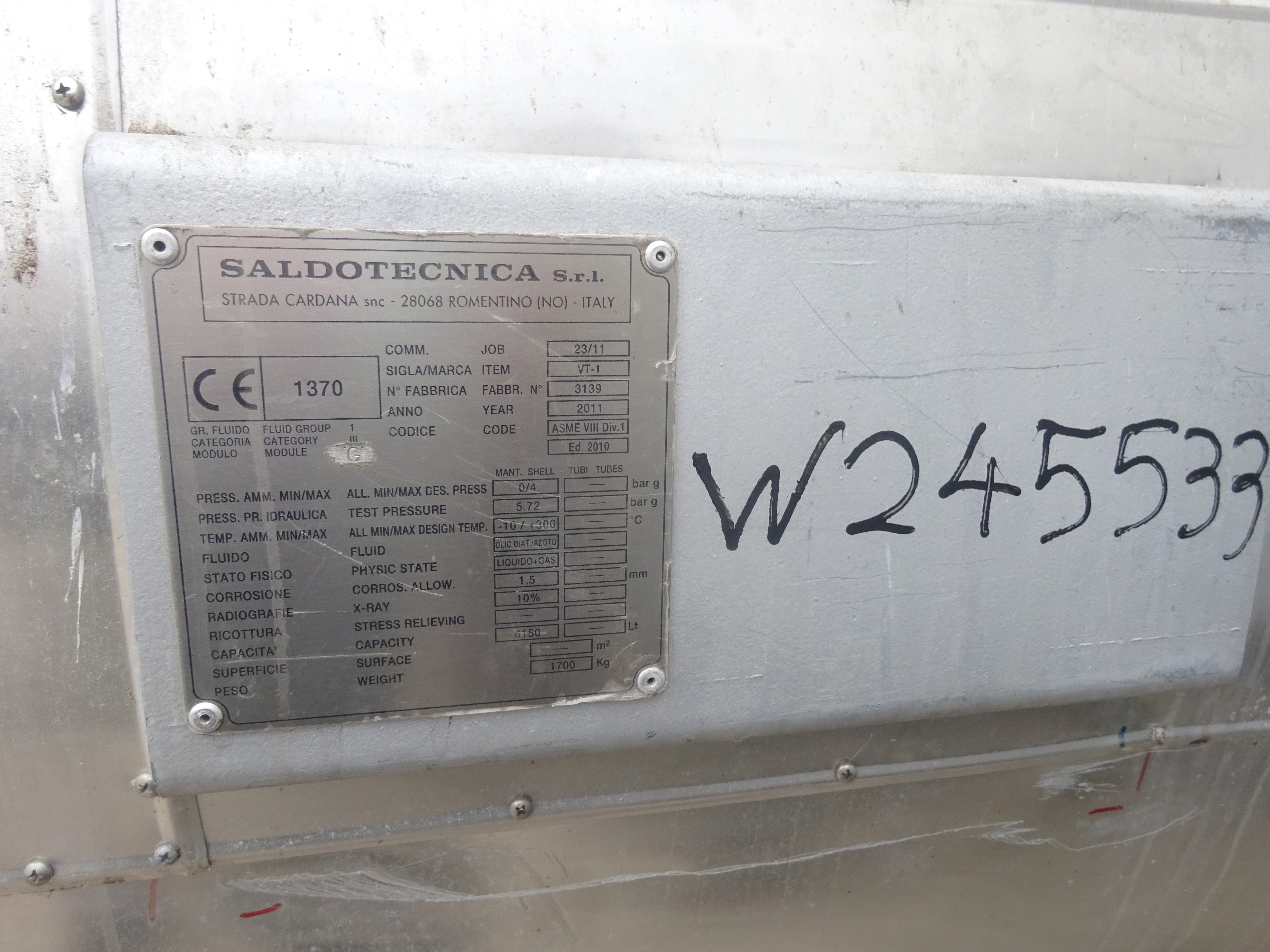 UNUSED Carbon Steel Euroboilers TH/AR-V1500 Hot Oil Boiler - IPP# 245533