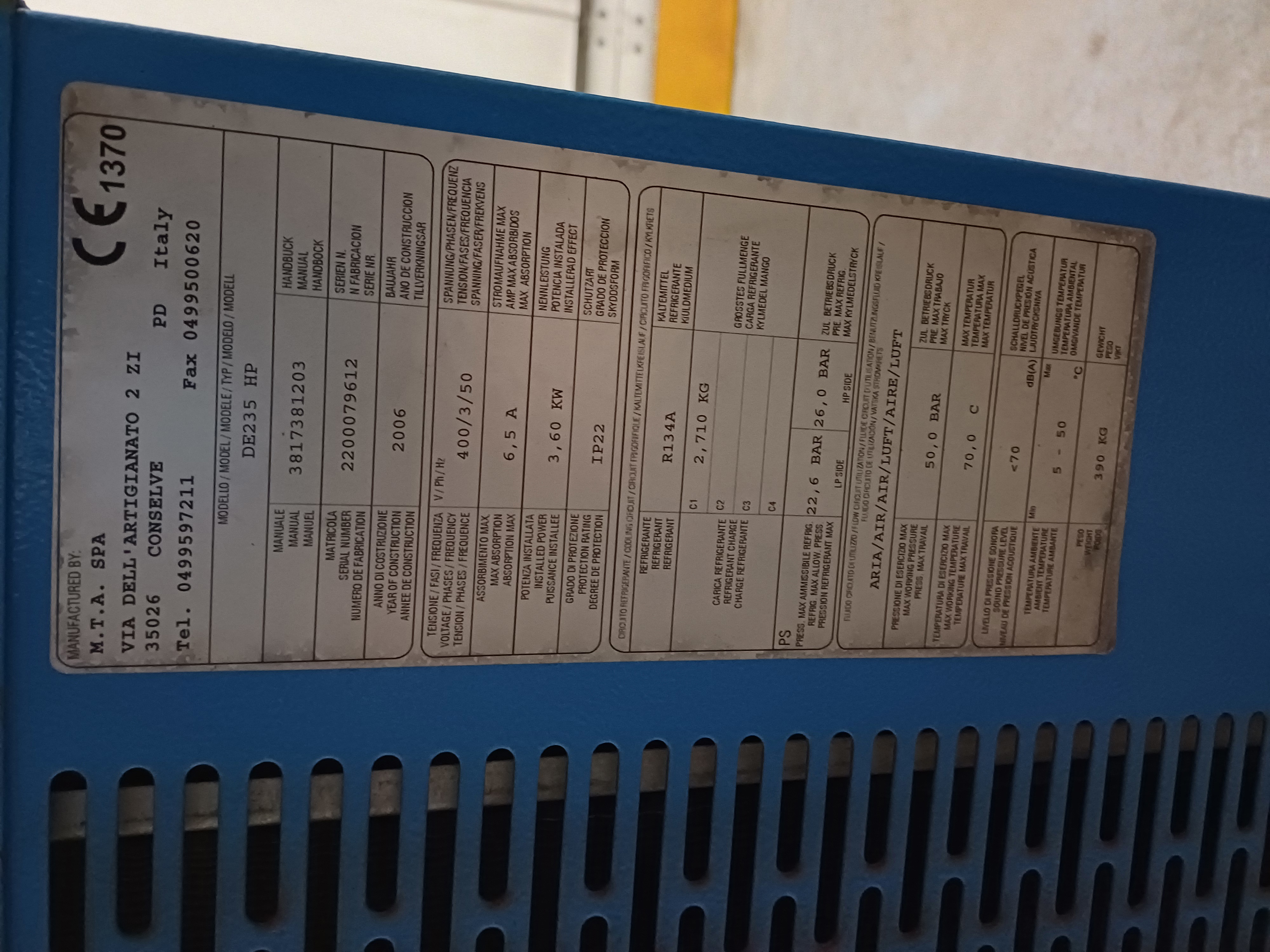   Dryer-Air  Carbon Steel For Sale - IPP# 245817