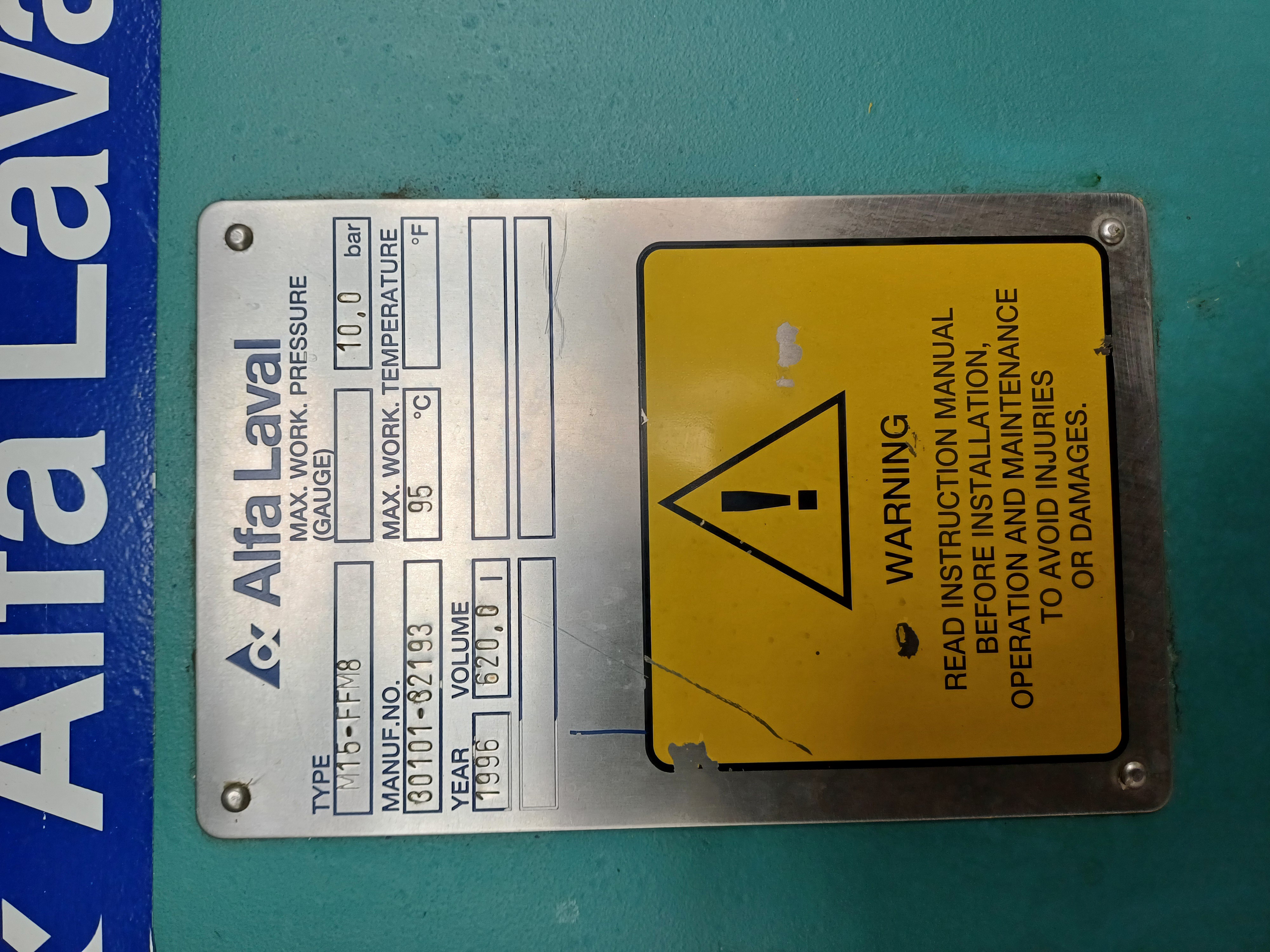 Plate and Frame Heat Exchanger 193.8 m² (2,100 ft²) Stainless Steel 316 For Sale - IPP# 245827