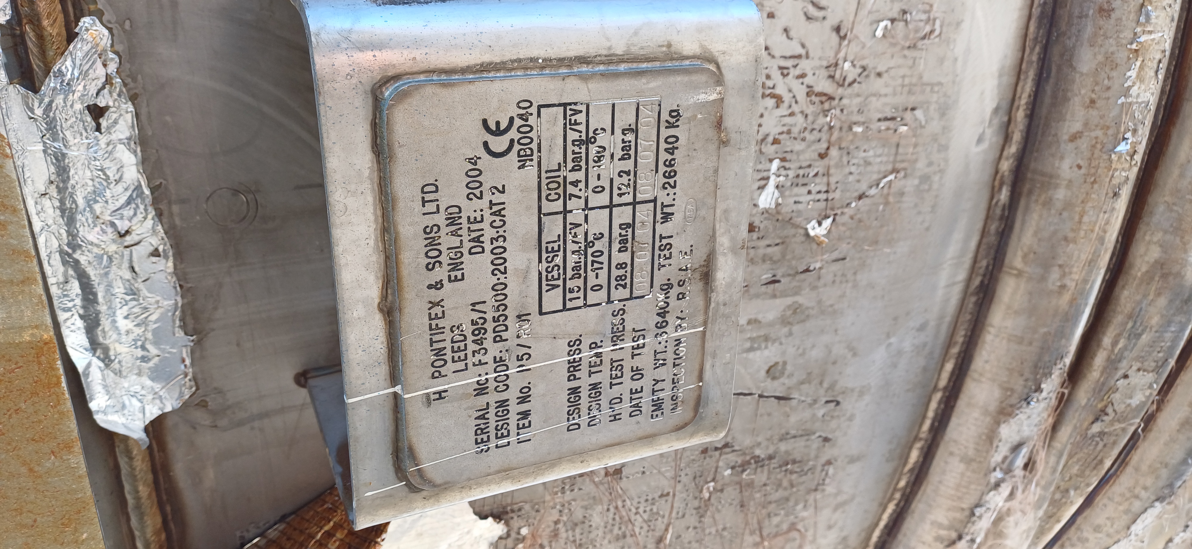 Duplex H. Pontifex & Sons LTD. Batch-Type Agitated Reactor - IPP# 246307