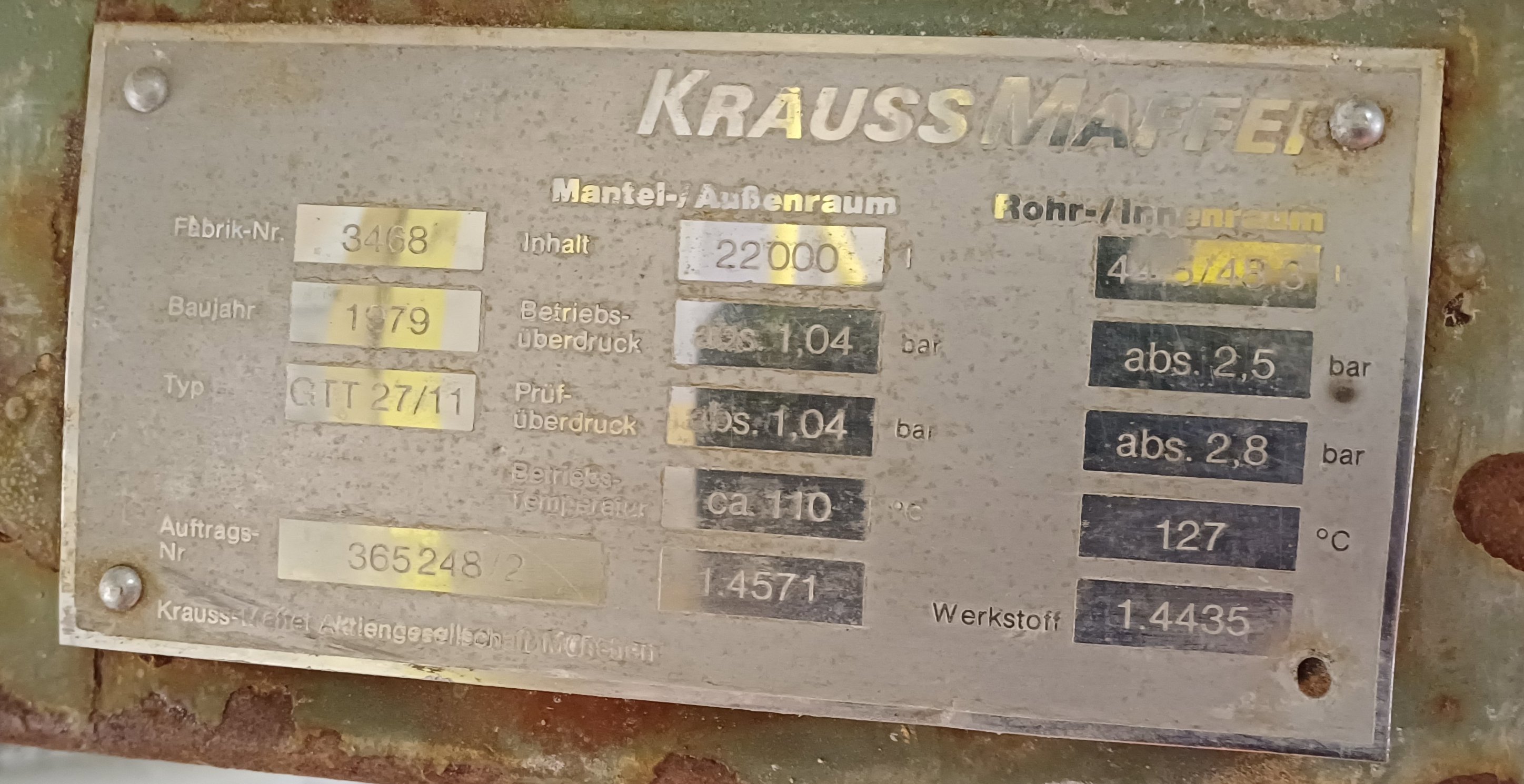 Stainless Steel 316L Krauss Maffei GTT 27/11 plate Dryer-Wyssmont - IPP# 246422