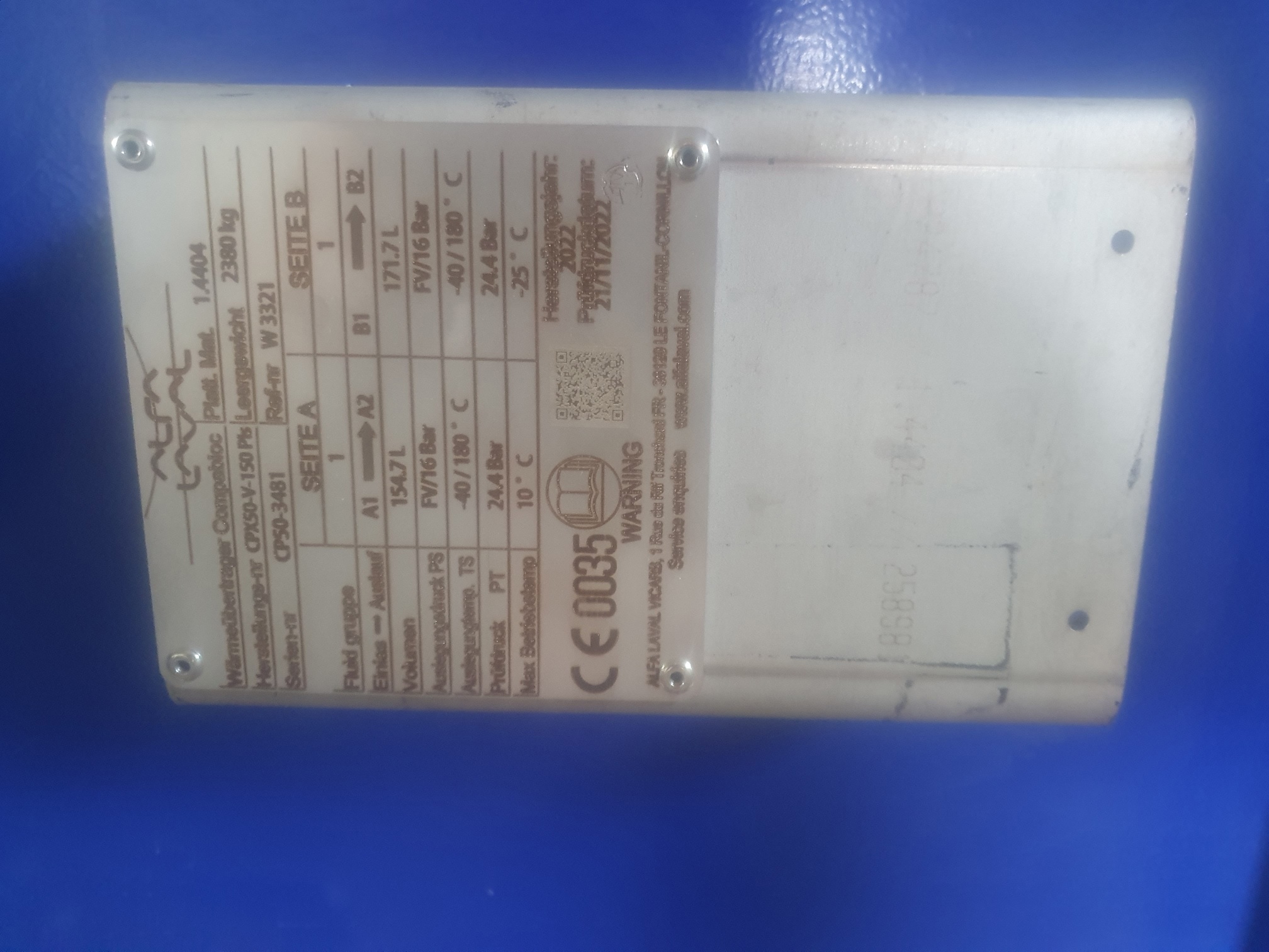 Unused Stainless Steel 316L Alfa Laval CPX50-V-150 Pls Welded Plate Heat Exchanger - IPP# 246637