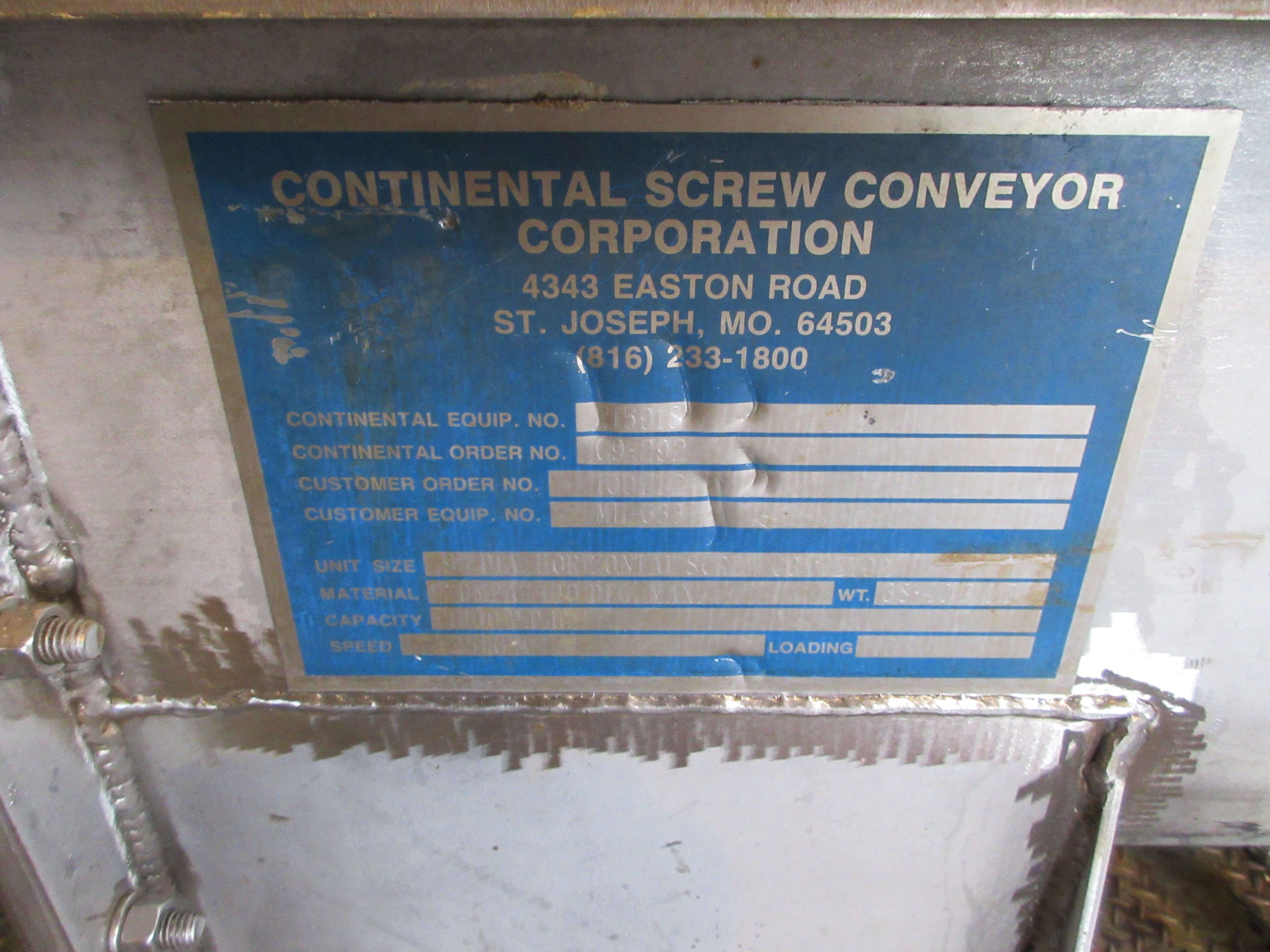  Stainless Steel 304 Screw Conveyor 228.6 mm (9 in) For Sale - IPP# 246774