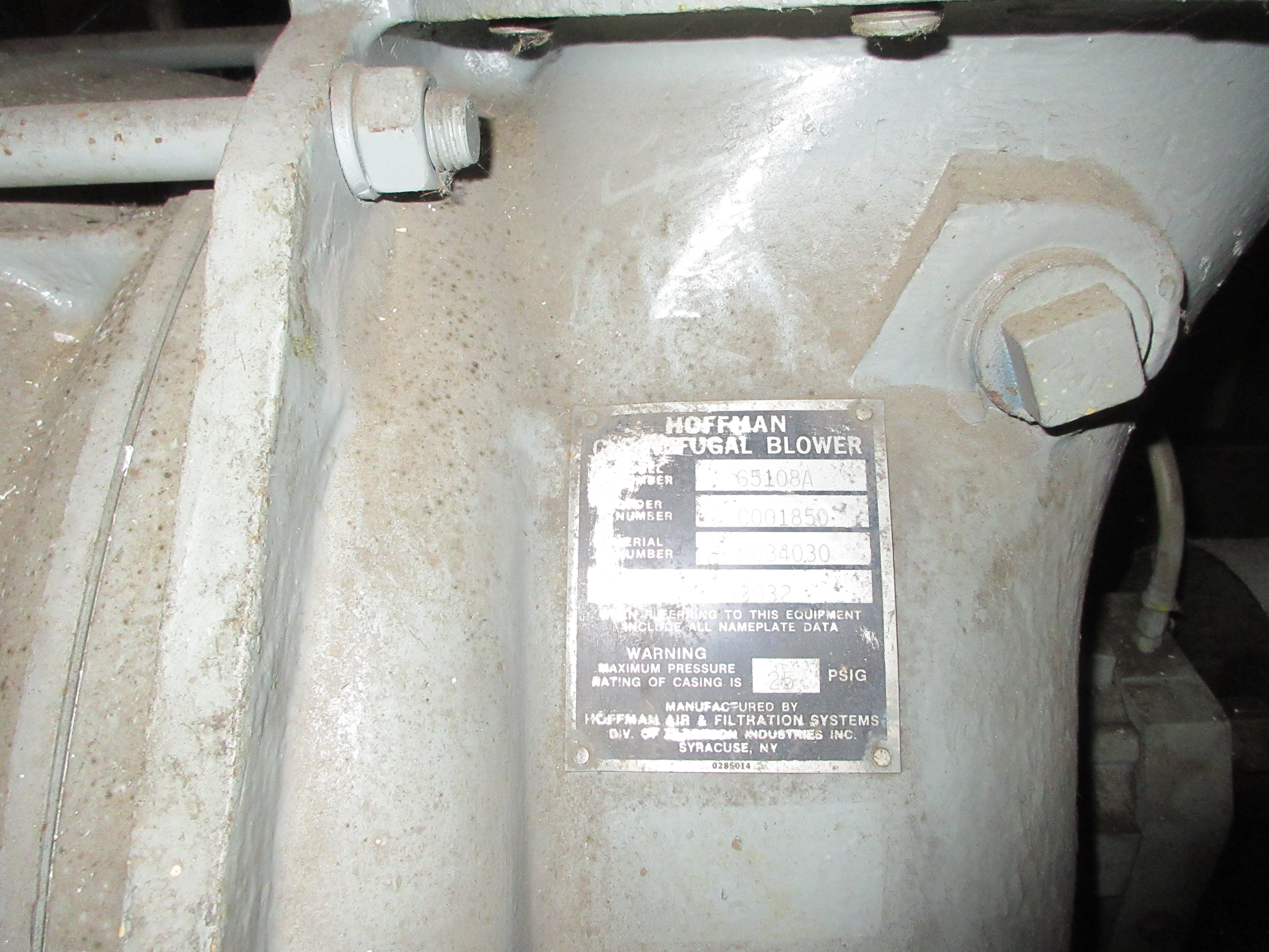  Carbon Steel  Blower 14,442 m3/h (8,500 CFM) For Sale - IPP# 246947