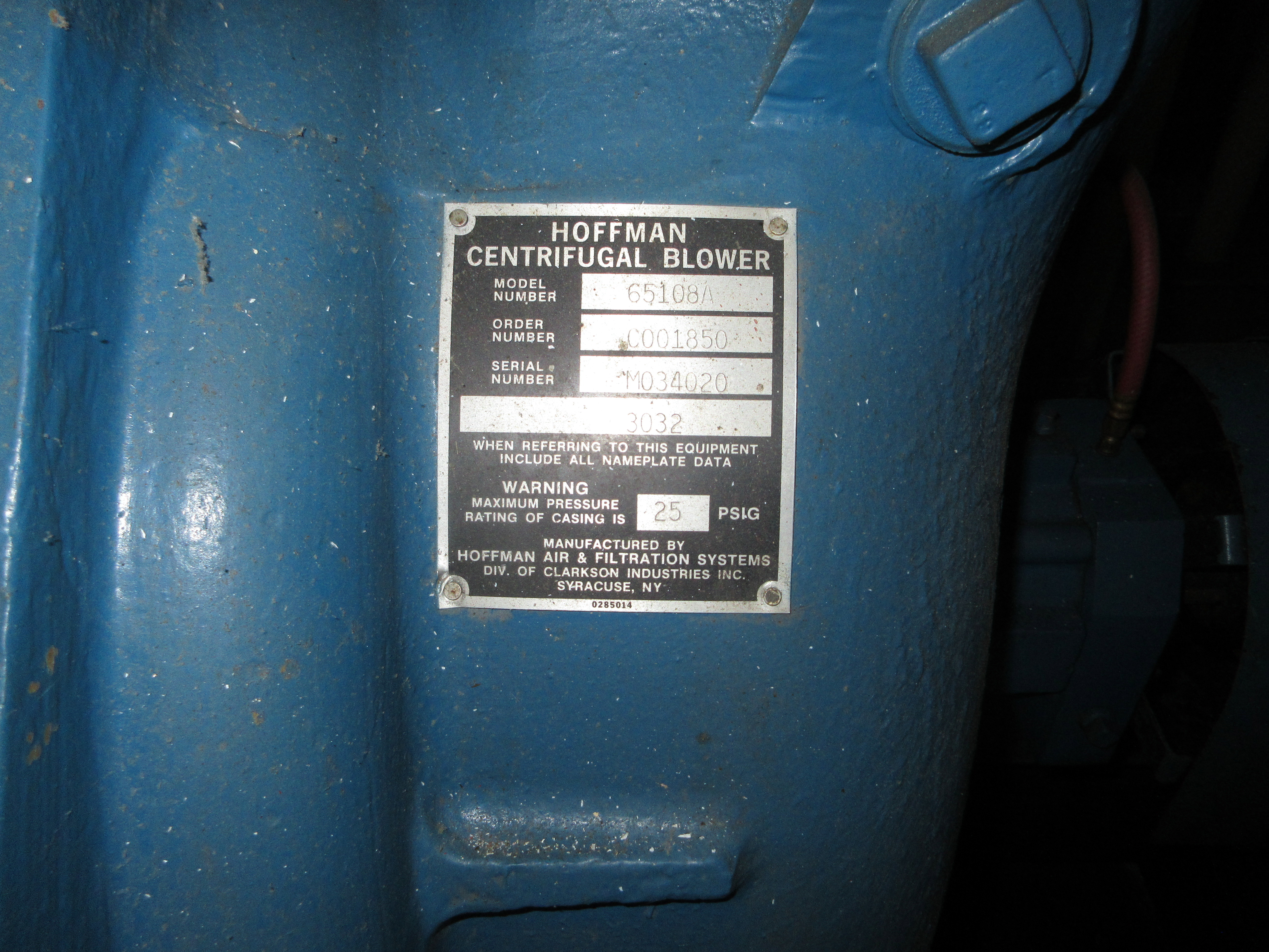  Carbon Steel  Blower 14,442 m3/h (8,500 CFM) For Sale - IPP# 246946