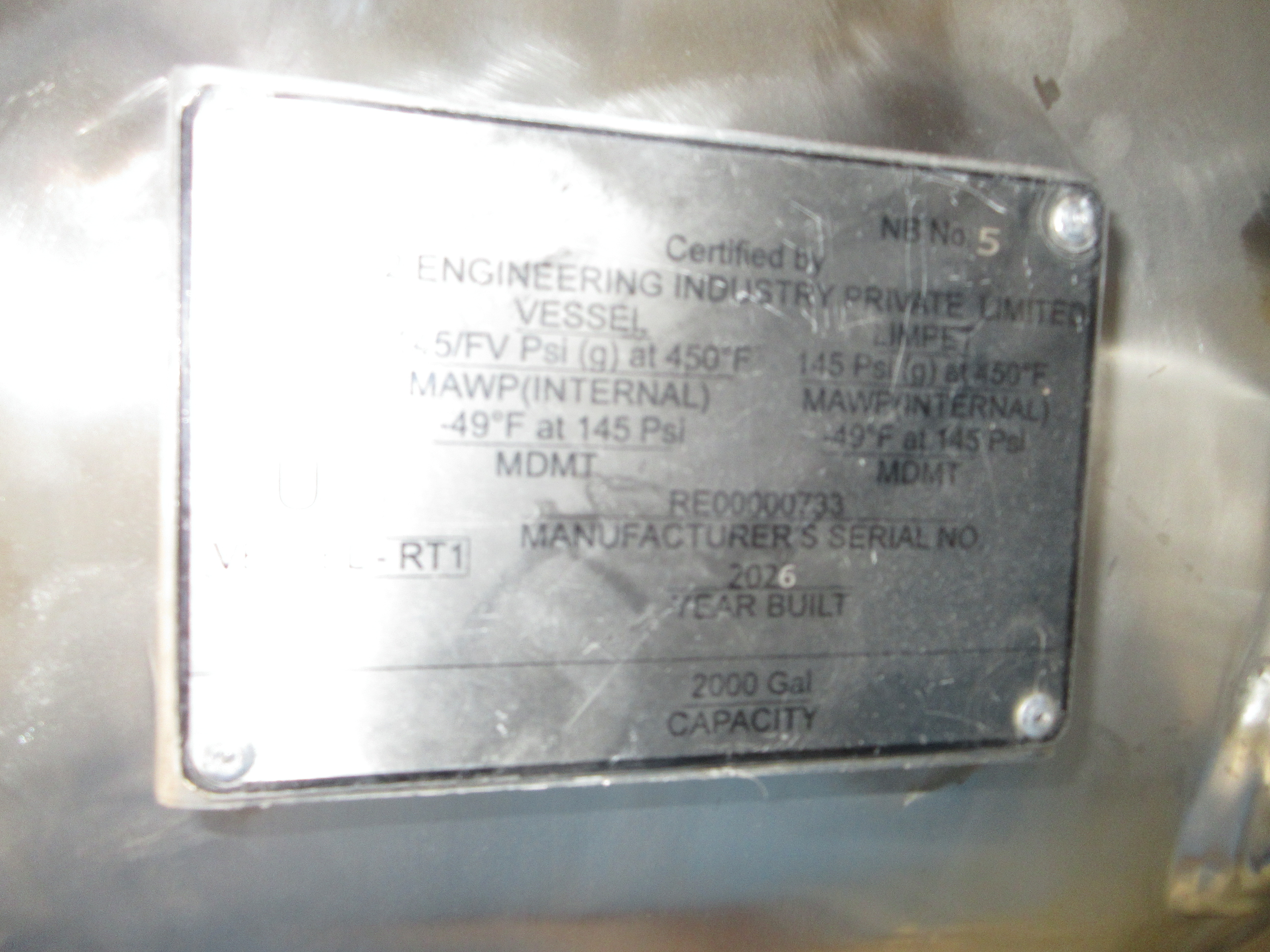 New Stainless Steel 316L Gale Process Solutions Batch-Type Agitated Reactor - IPP# 247117