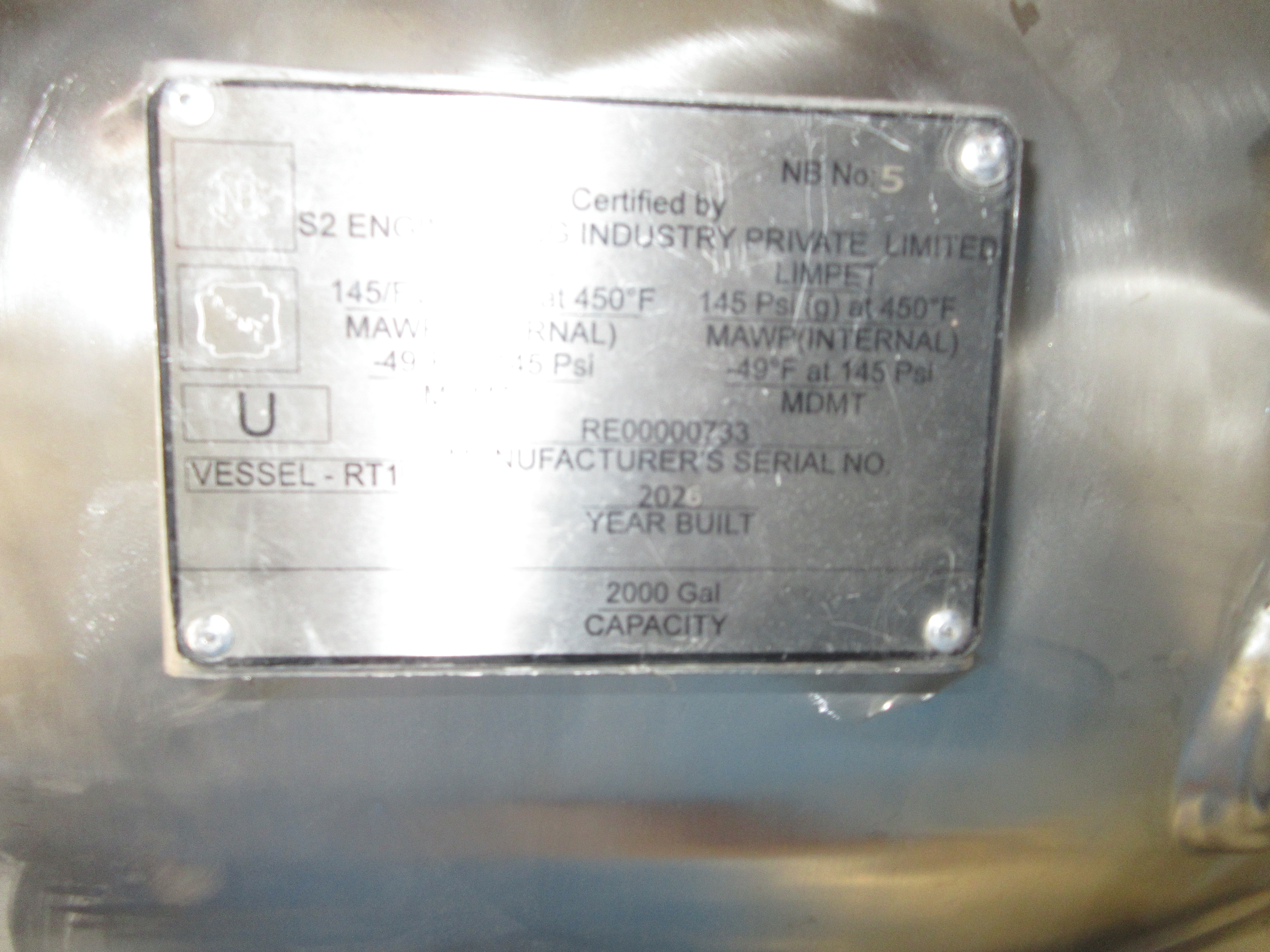 New Stainless Steel 316L Gale Process Solutions Batch-Type Agitated Reactor - IPP# 247117