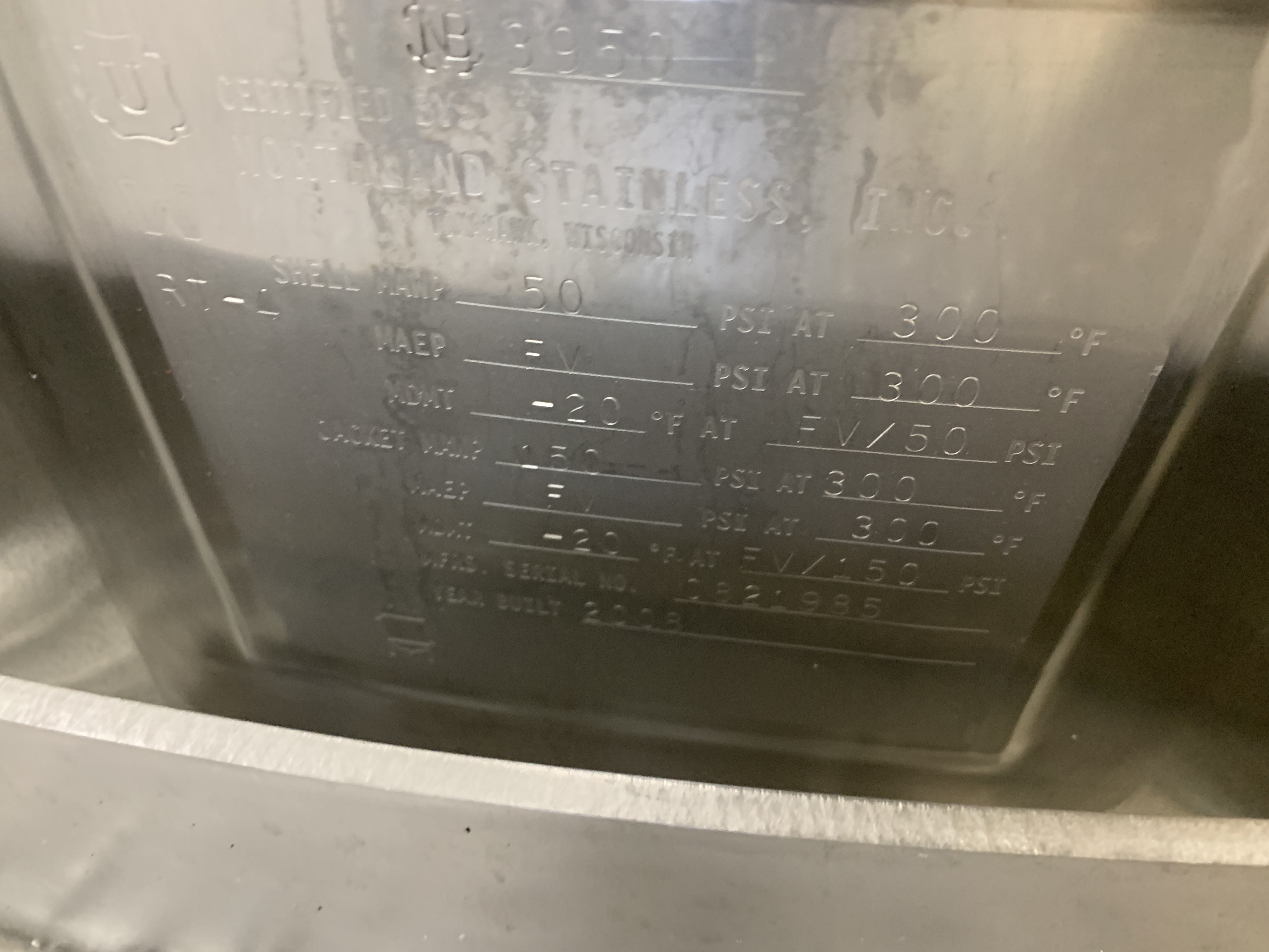 Stainless Steel 316L Northland Stainless  Tank - IPP# 247388