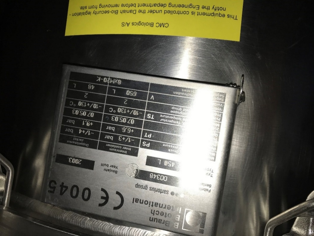 B. Braun + Diessel Biotech GmbH  Fermenter - IPP# 247792